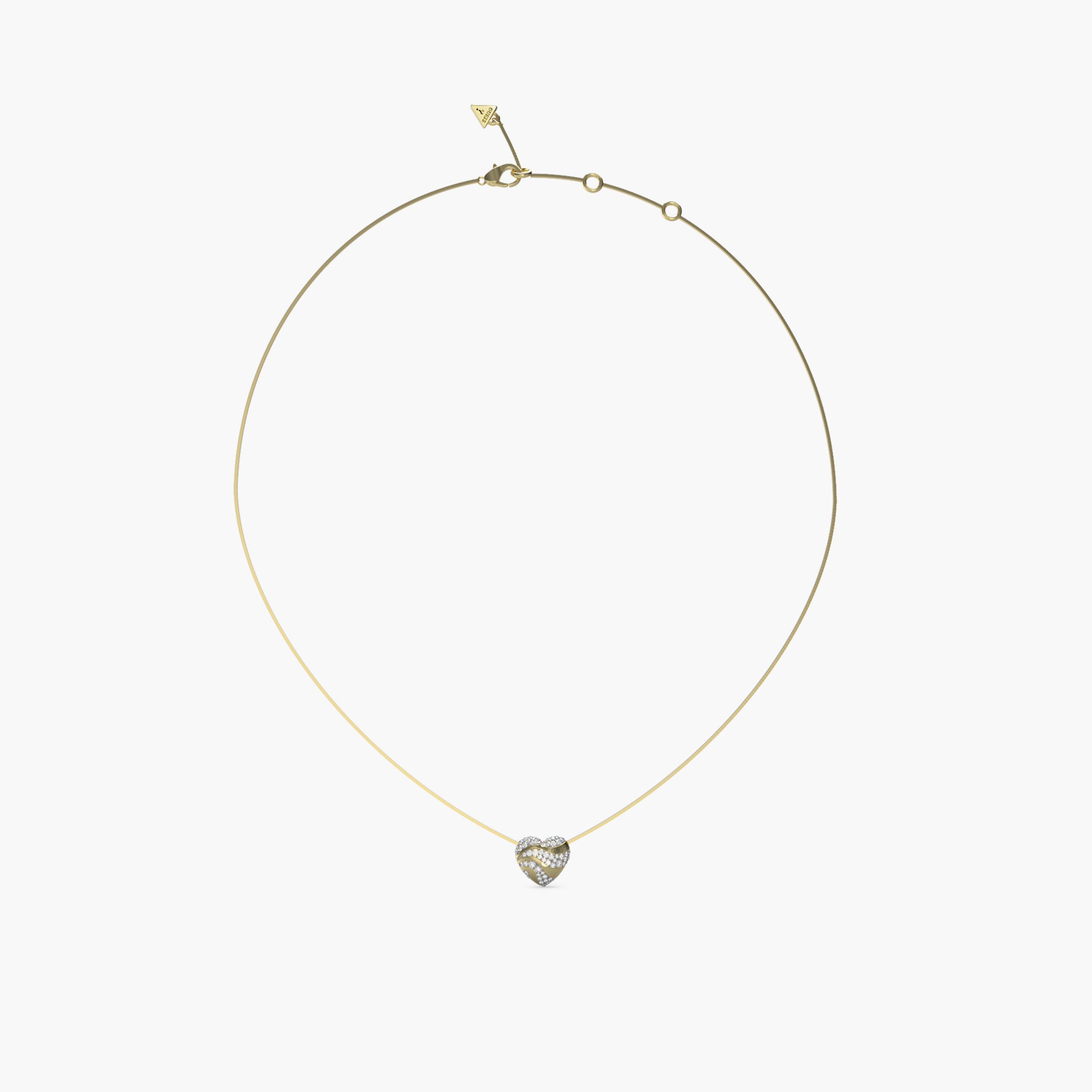 غيس- قلادة نسائية ذهبية - سلسلة ثعبان - أمواج قلب من الفولاذ مقاس 16-18 بوصة-women-watchesandjewellery-jewellery-necklacesandpendants-image-1