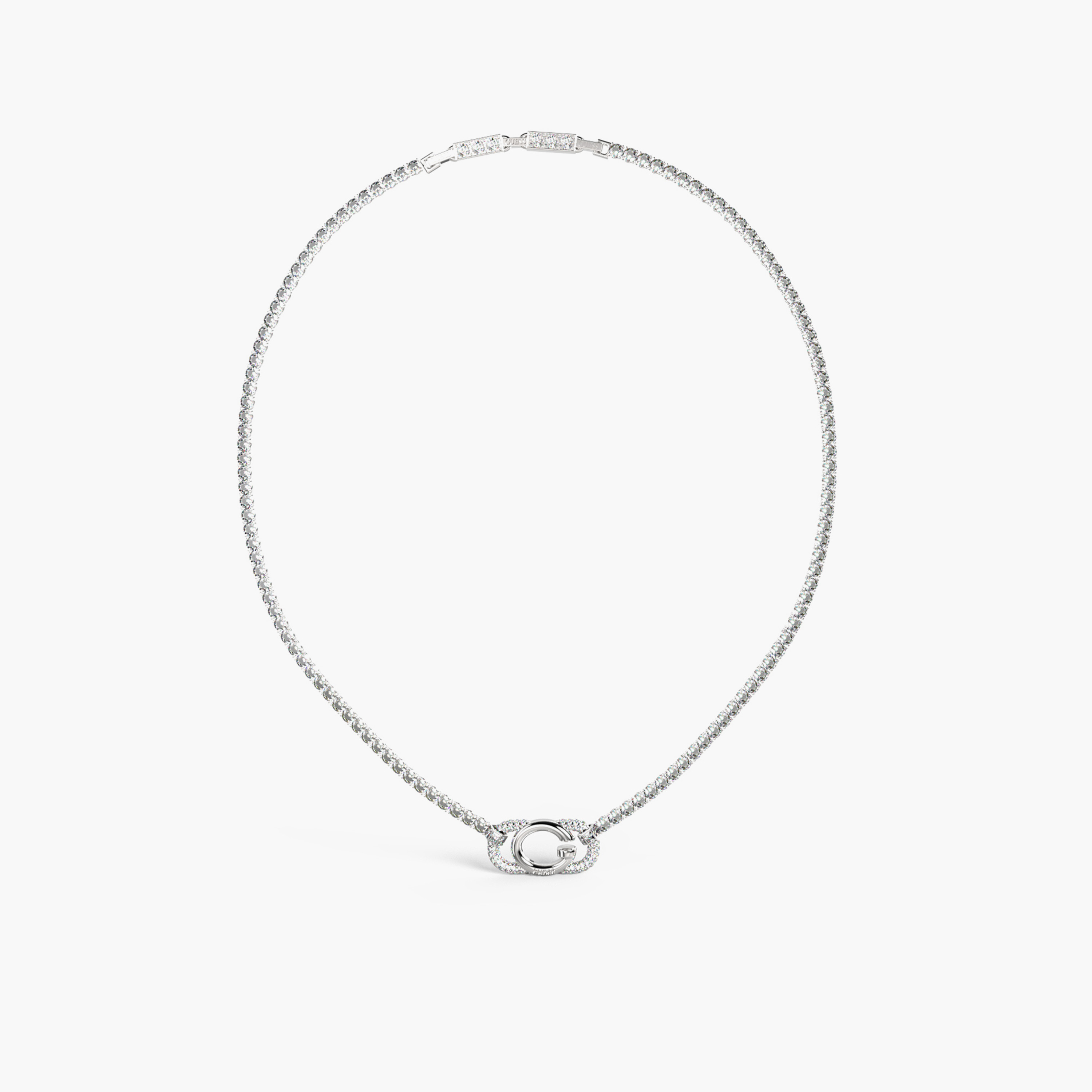 غيس- قلادة نسائية تنس من الفولاذ وكريستال بشعار غ مقاس 16-18 بوصة-women-watchesandjewellery-jewellery-necklacesandpendants-image-1