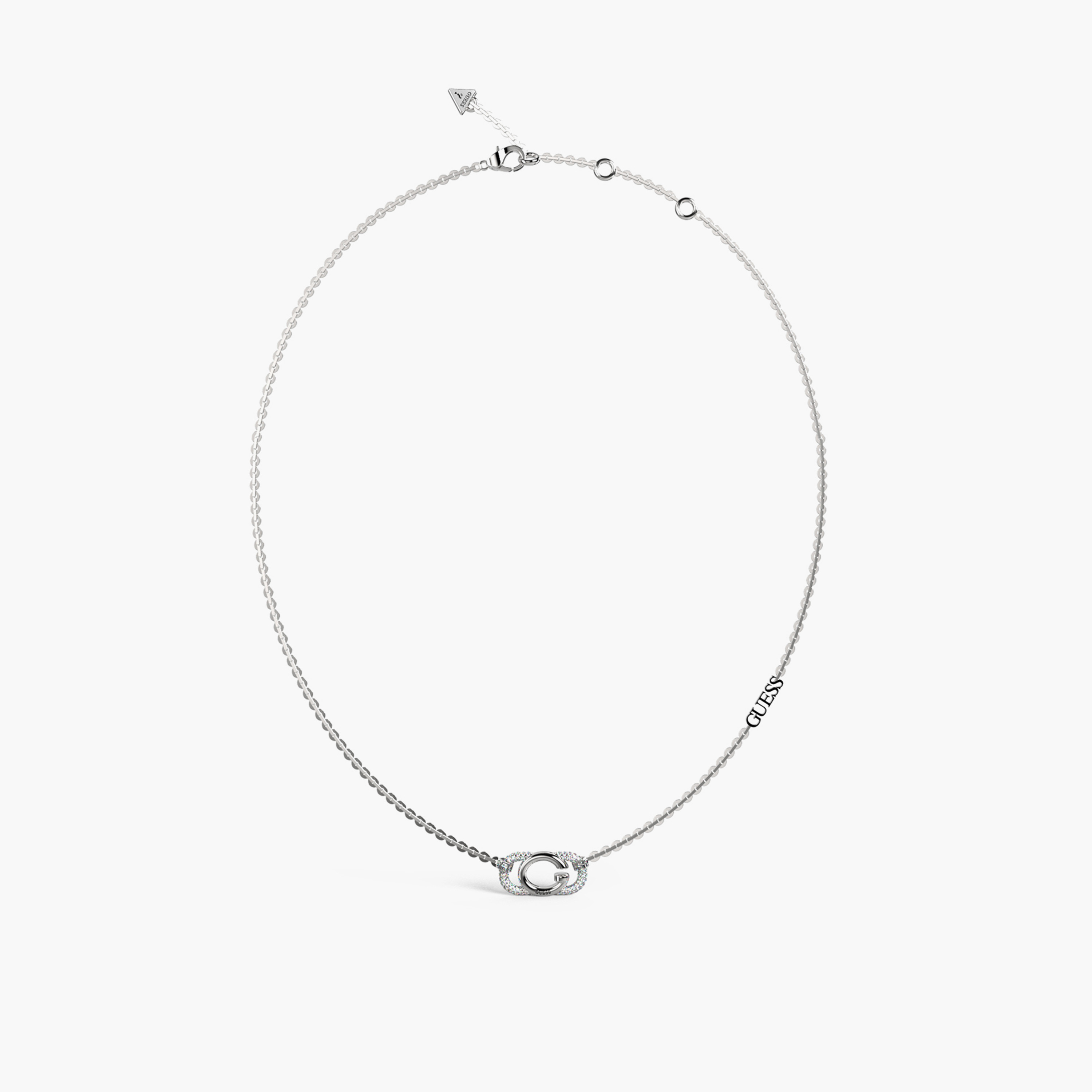 غيس- قلادة نسائية من الفولاذ بشعار غ وكريستال مقاس 16-18 بوصة-women-watchesandjewellery-jewellery-necklacesandpendants-image-1