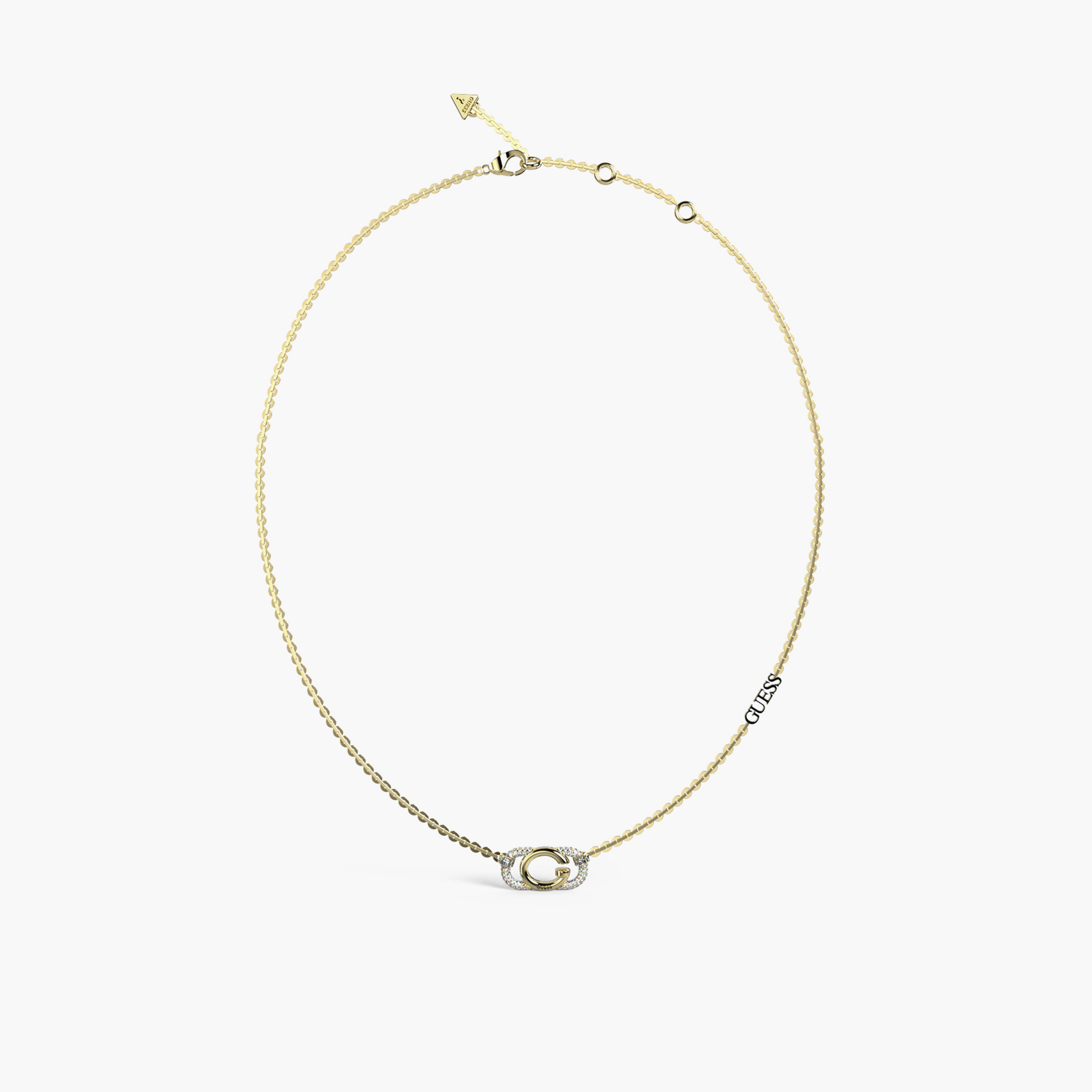 غيس- قلادة نسائية من الفولاذ لون ذهبي وكريستال بشعار غ مقاس 16-18 بوصة-women-watchesandjewellery-jewellery-necklacesandpendants-image-1