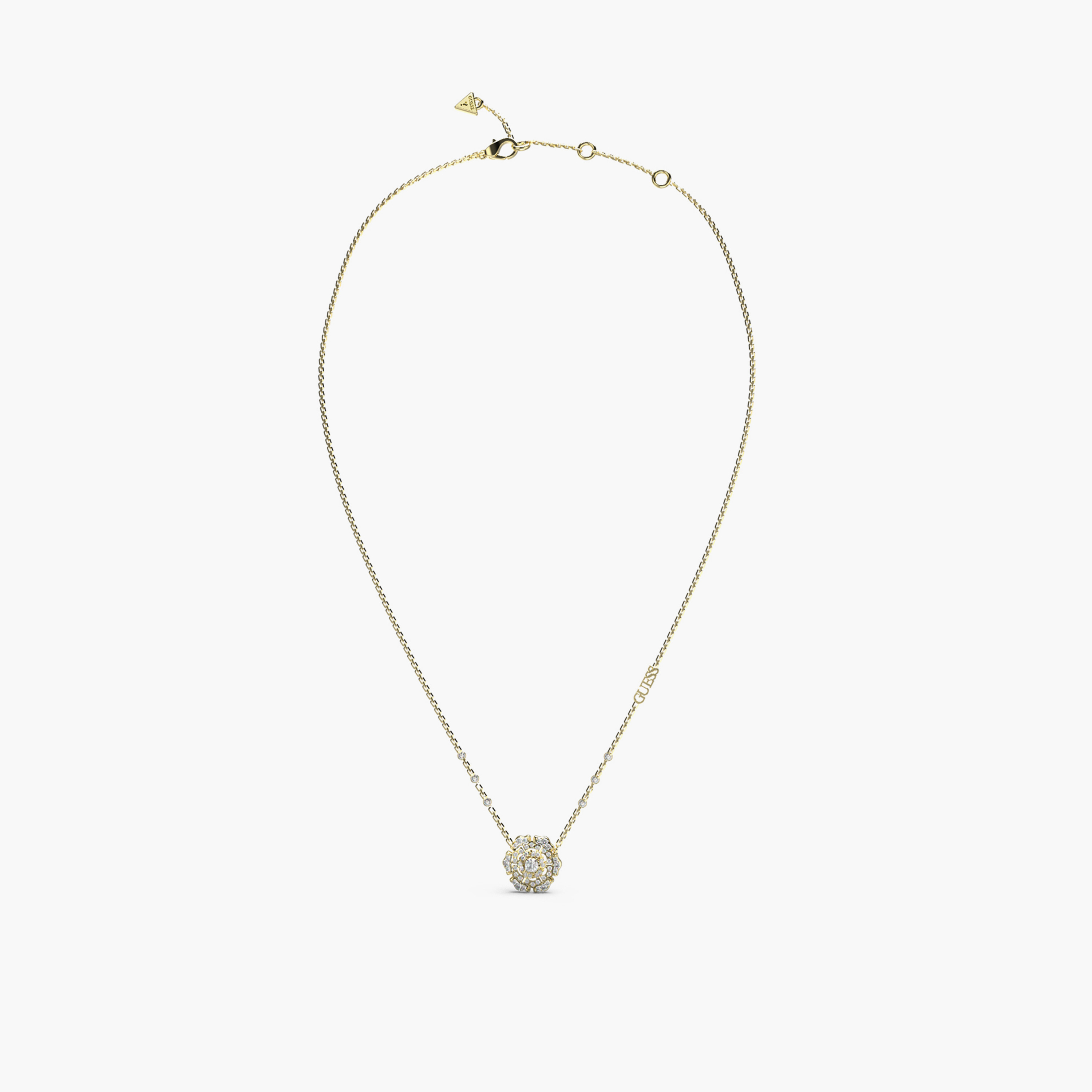 Guess Women's 16-18" Crystal Peony Gold Necklace Steel-women-watchesandjewellery-jewellery-necklacesandpendants-image-1