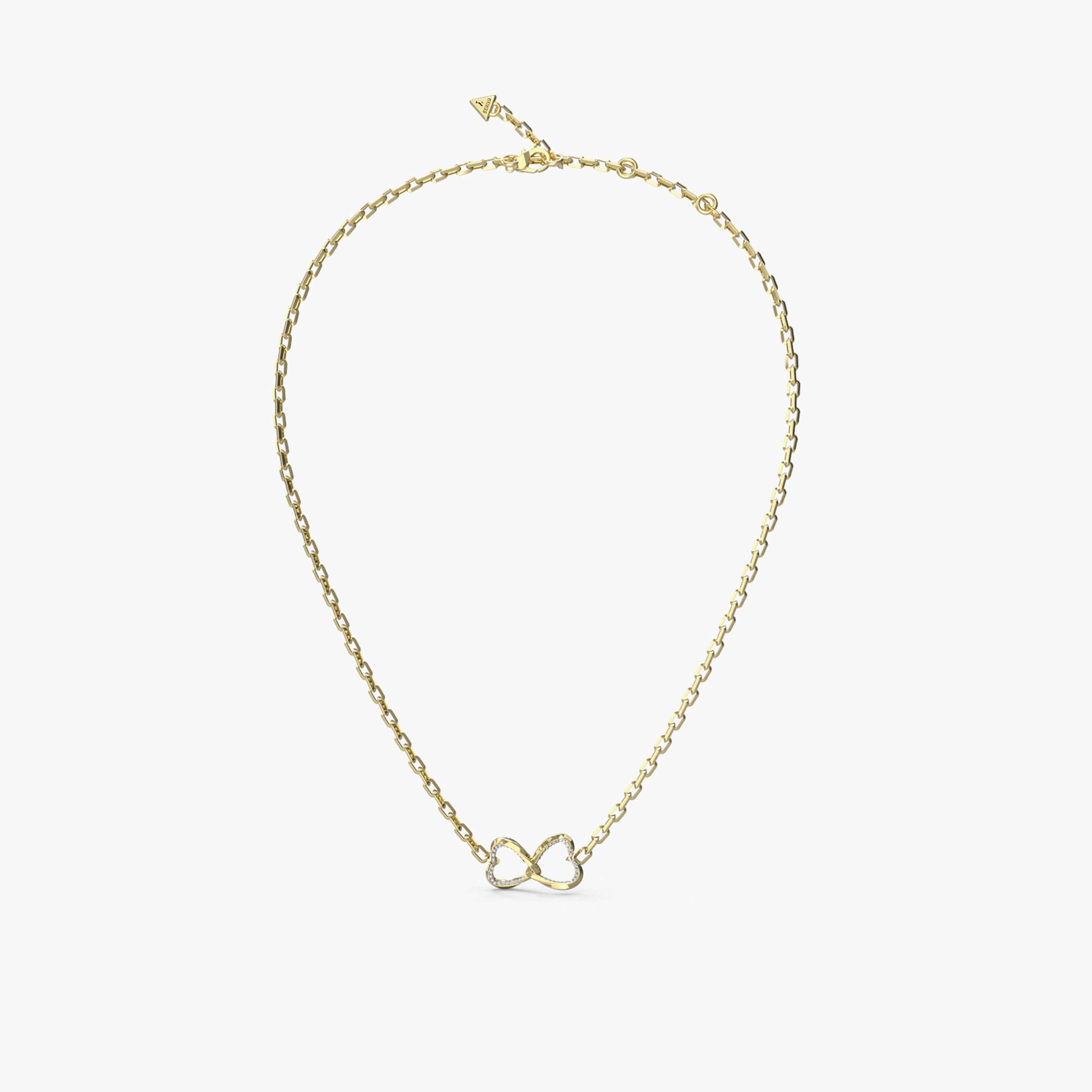 غيس- قلادة نسائية ذهبية - قلبين من مون أمور مقاس 16-18 بوصة-women-watchesandjewellery-jewellery-necklacesandpendants-image-1