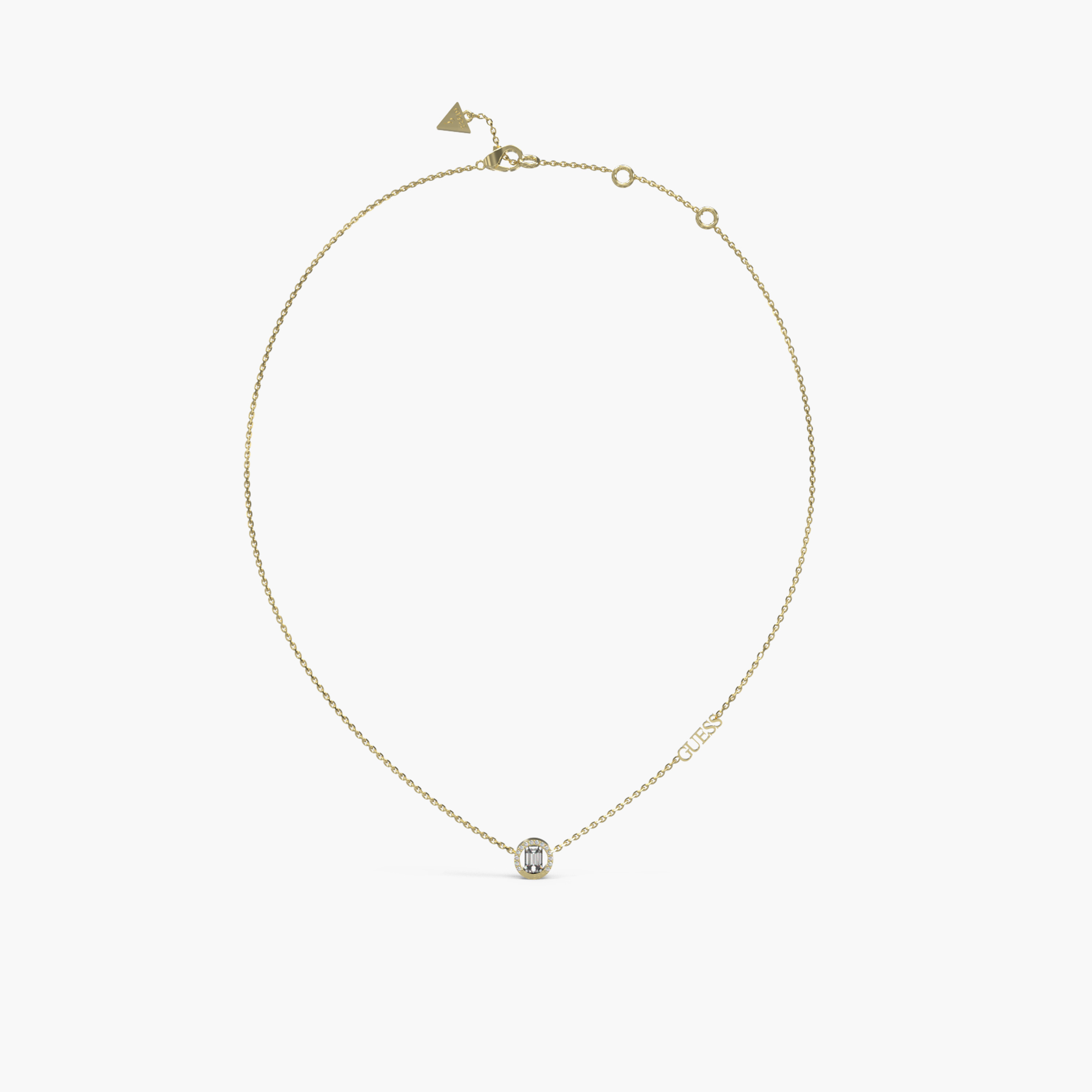 Guess Women's 16-18" Round Crystal Gold Necklace Steel-women-watchesandjewellery-jewellery-necklacesandpendants-image-1