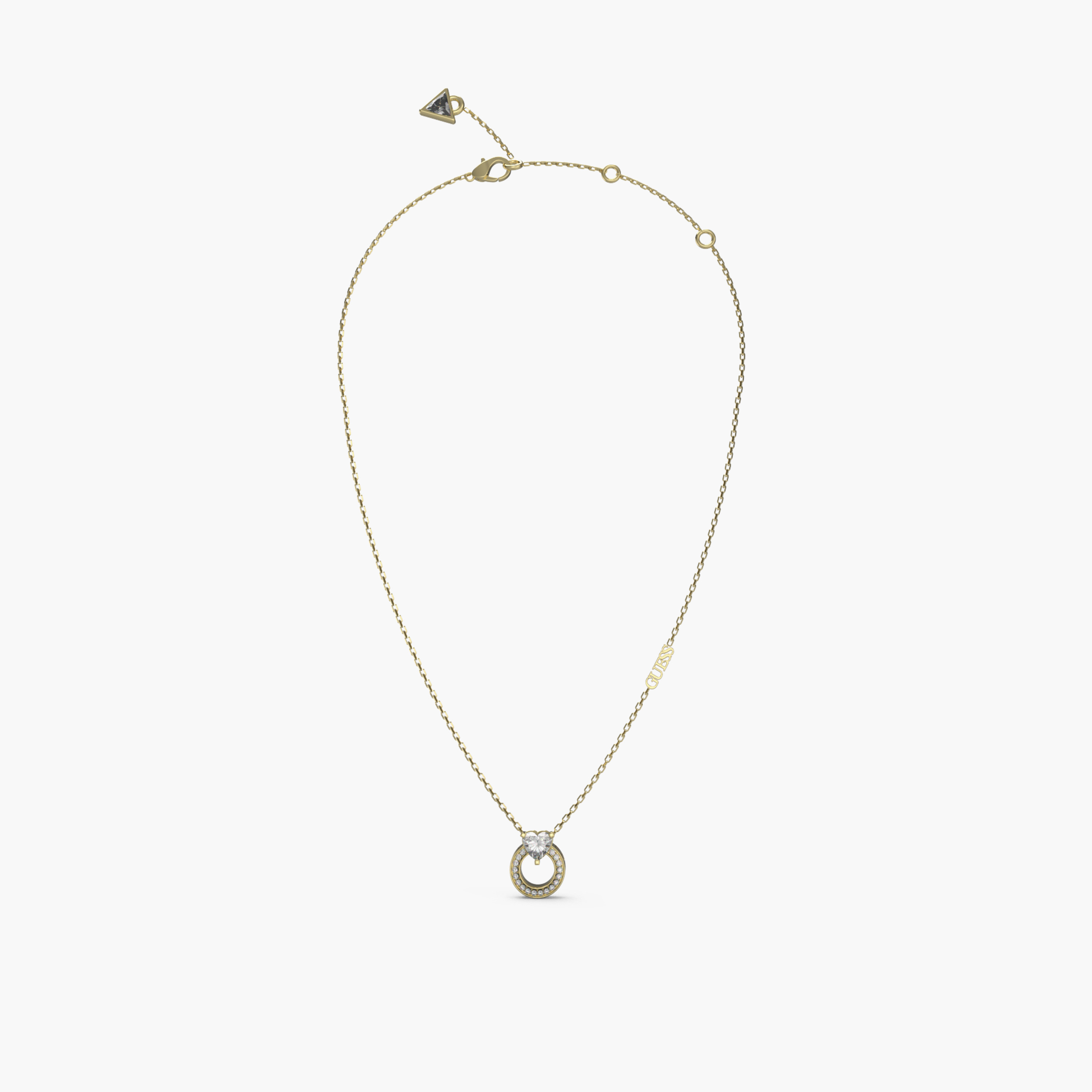 غيس- قلادة نسائية ذهبية - قلب من الكريستال مقاس 16-18 بوصة من الفولاذ-women-watchesandjewellery-jewellery-necklacesandpendants-image-1