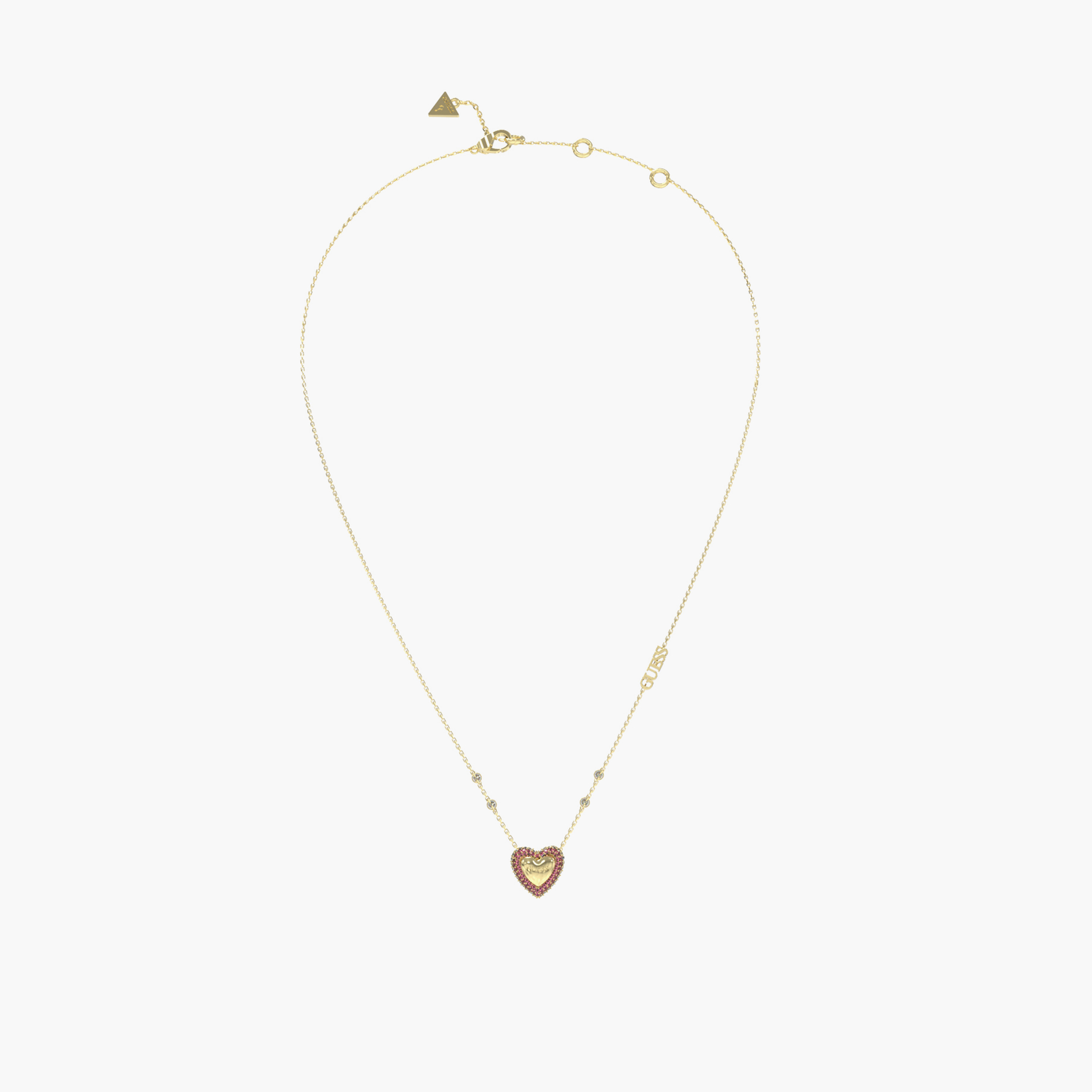 غيس- قلادة نسائية من الفولاذ بمقاس 16-18 بوصة مرصعة بسلسلة لون ذهبي وردي-women-watchesandjewellery-jewellery-necklacesandpendants-image-1