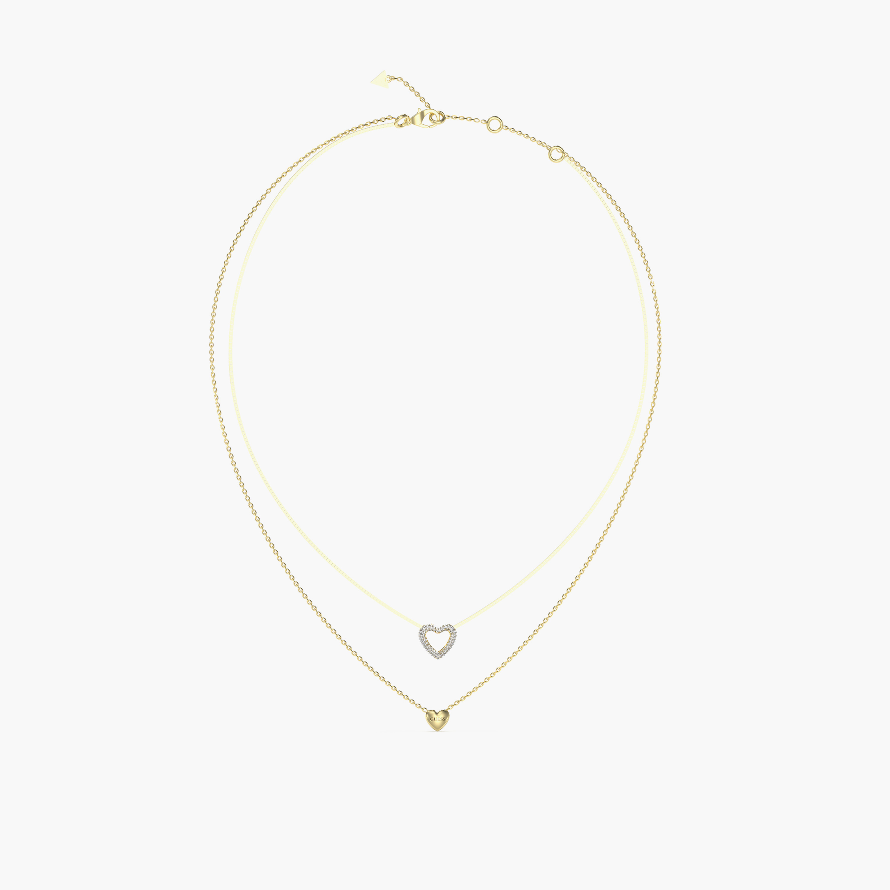 غيس- قلادة نسائية ذهبية قلبين من الفولاذ مقاس 16-18 بوصة-women-watchesandjewellery-jewellery-necklacesandpendants-image-1