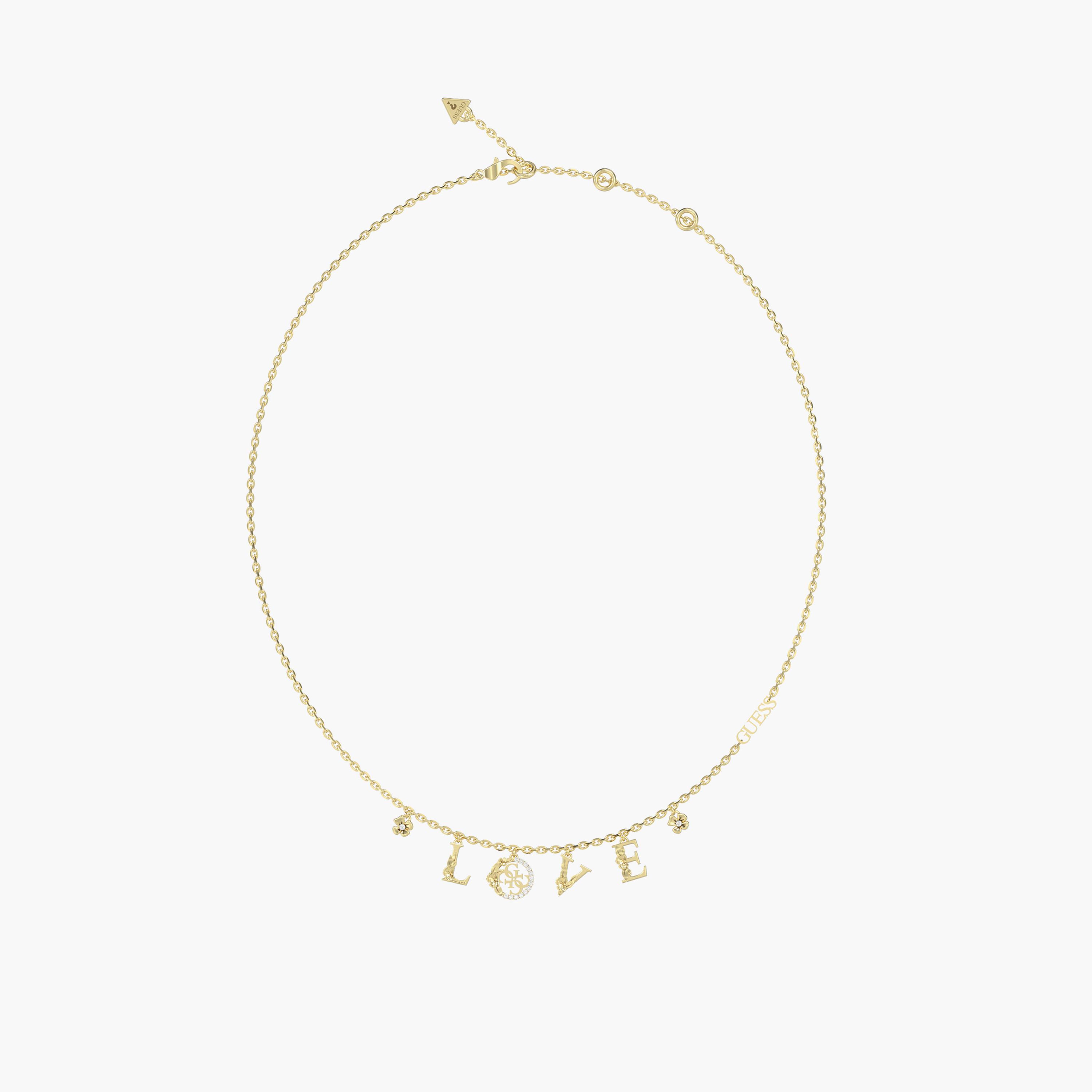 غيس- قلادة نسائية ذهبية - حب وزهور من الفولاذ مقاس 16-18 بوصة-women-watchesandjewellery-jewellery-necklacesandpendants-image-1