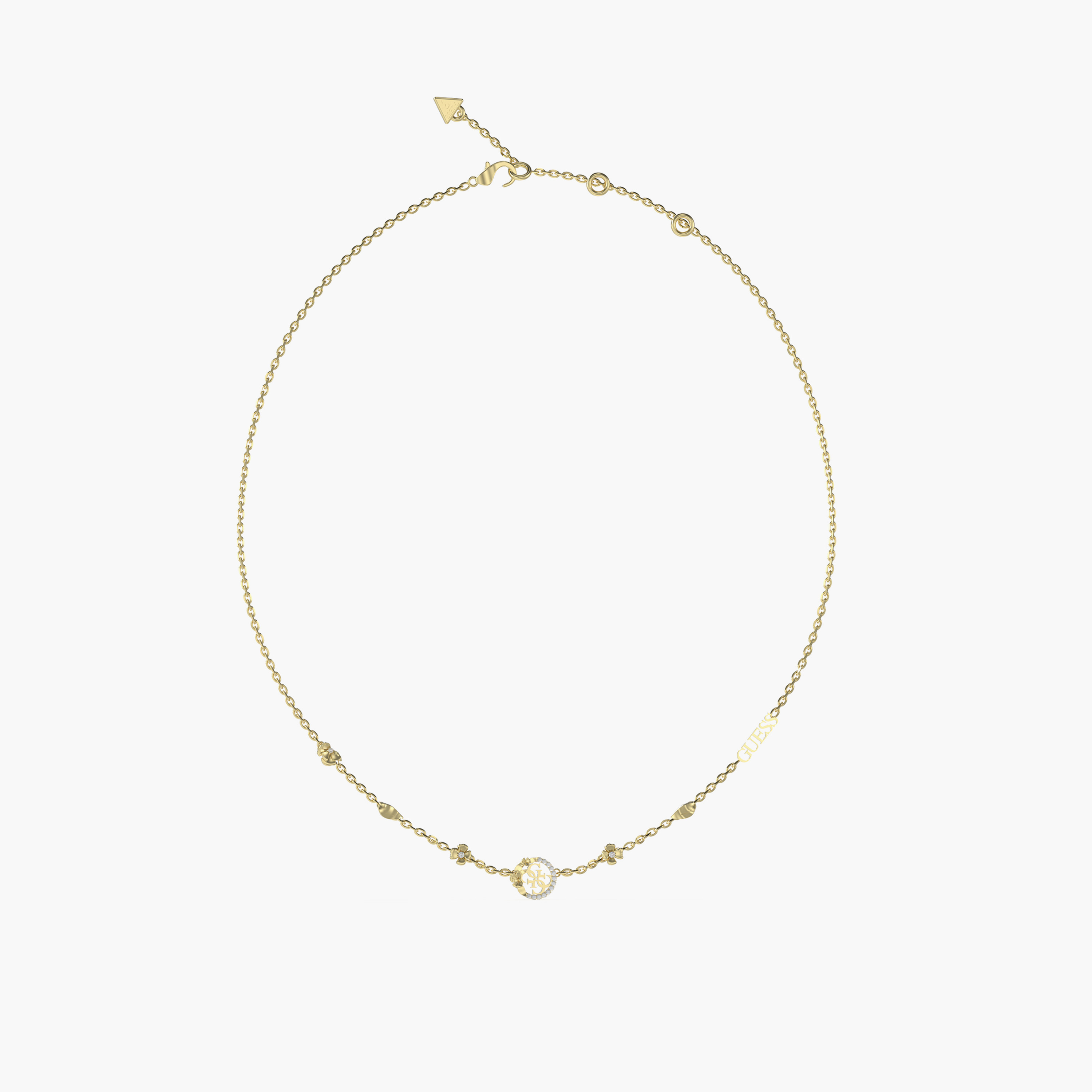 غيس- قلادة نسائية ذهبية من الفولاذ مقاس 16-18 بوصة بزهور 4غ-women-watchesandjewellery-jewellery-necklacesandpendants-image-1