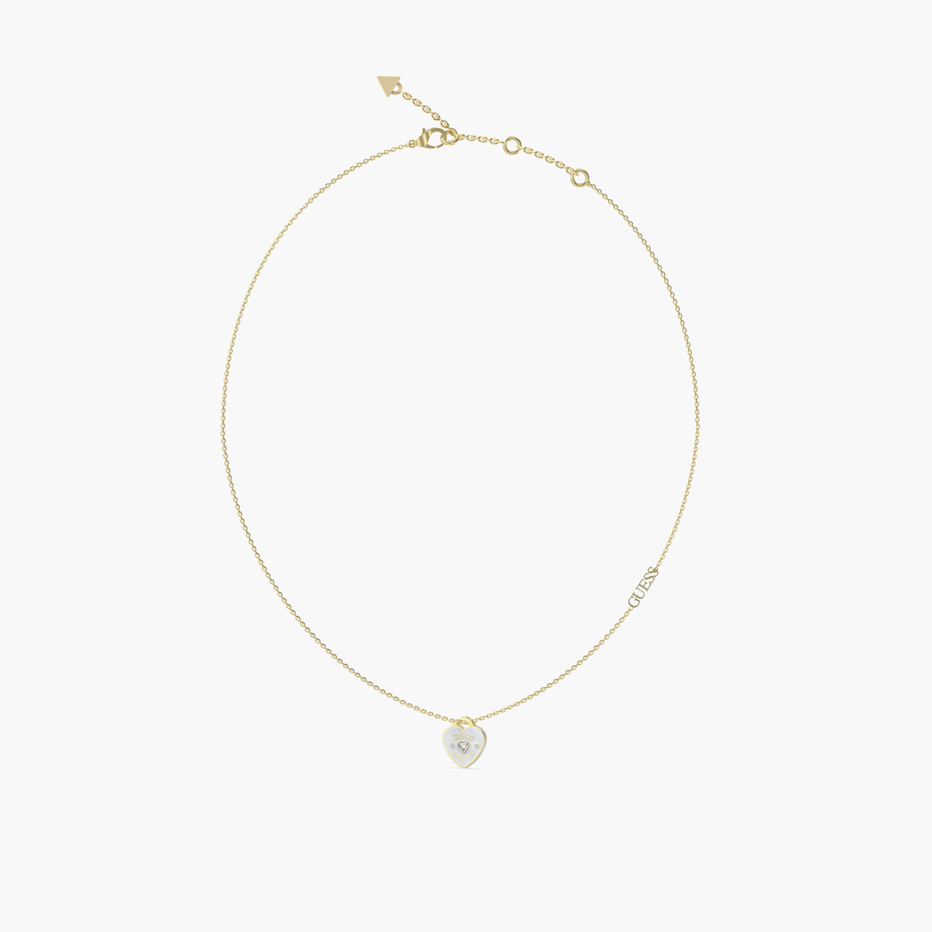 غيس- قلادة نسائية 16-18 بوصة ذهبية- فولاذ الأبيض تعليقة القلب-women-watchesandjewellery-jewellery-necklacesandpendants-image-1