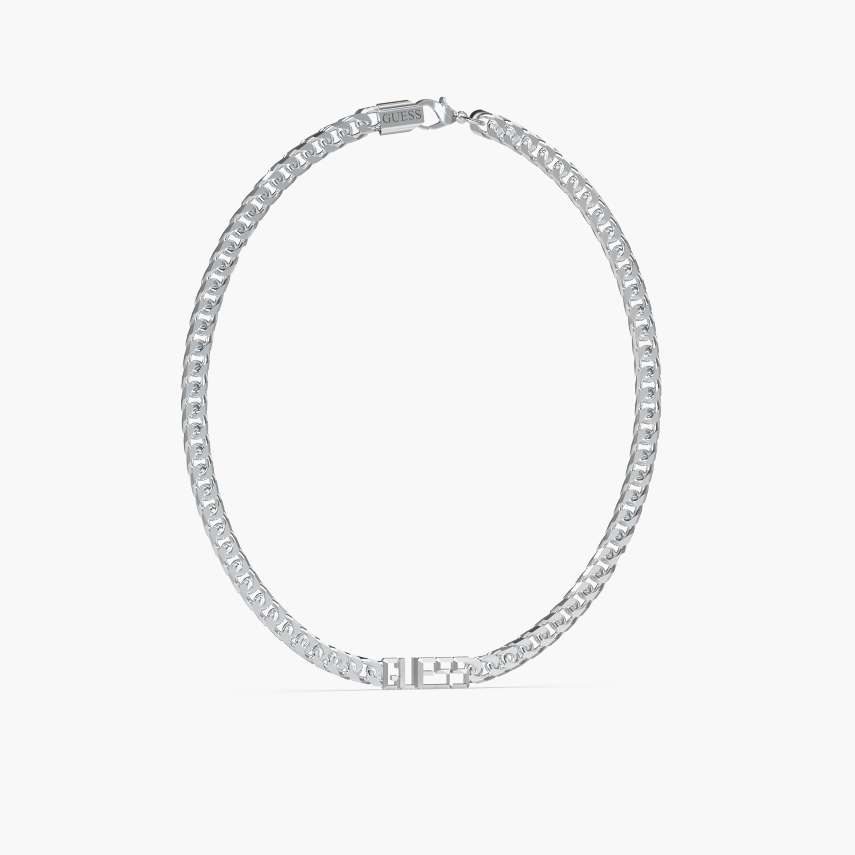 غيس- قلادة رجالية من الفضة بسلسلة 7 مم من الفولاذ بشعار غuess مقاس 21 بوصة-men-watchesandjewellery-necklacesandpendants-image-1
