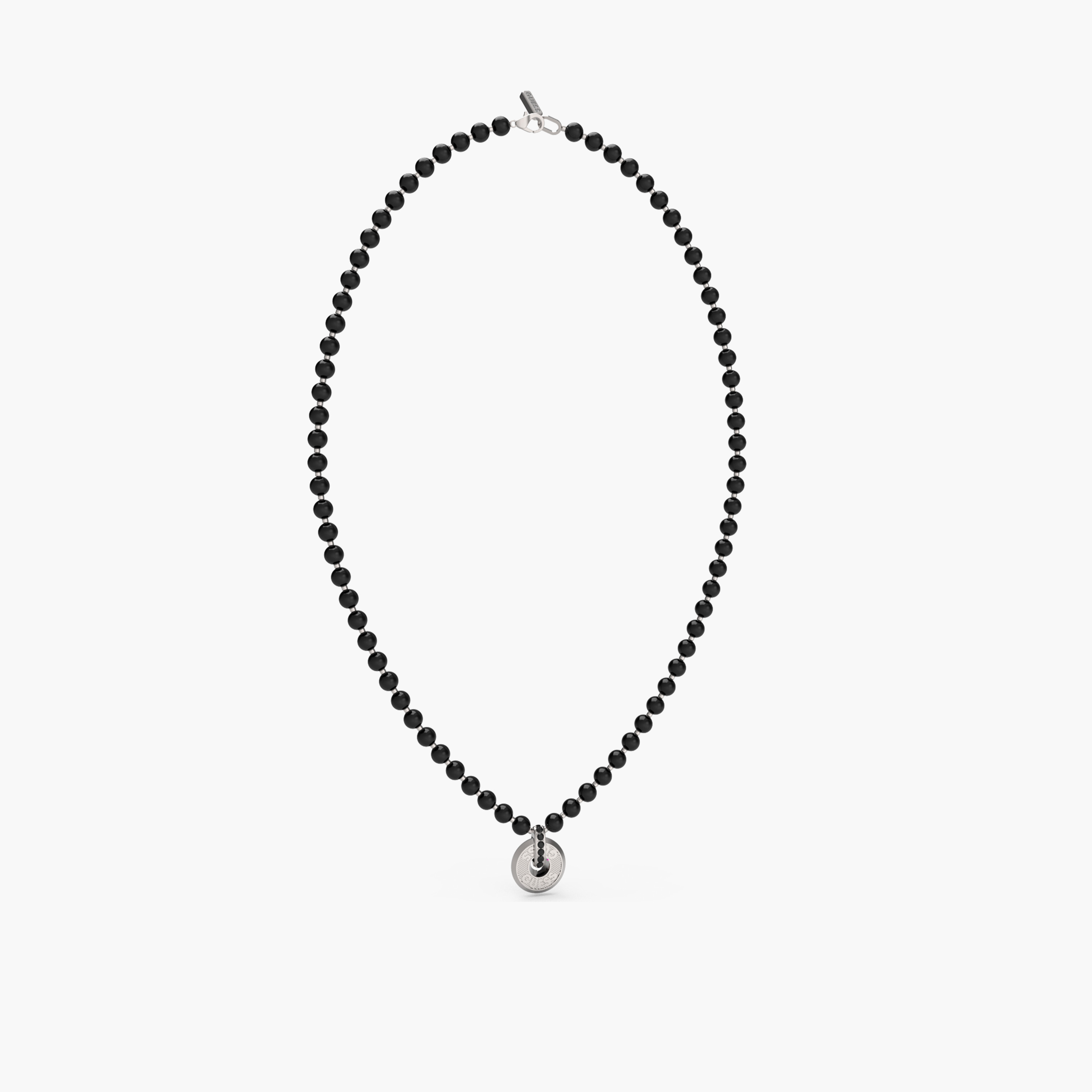 غيس- قلادة رجالية من الفضة السوداء من غيس- مقاس 26 بوصة من الفولاذ-men-watchesandjewellery-necklacesandpendants-image-1