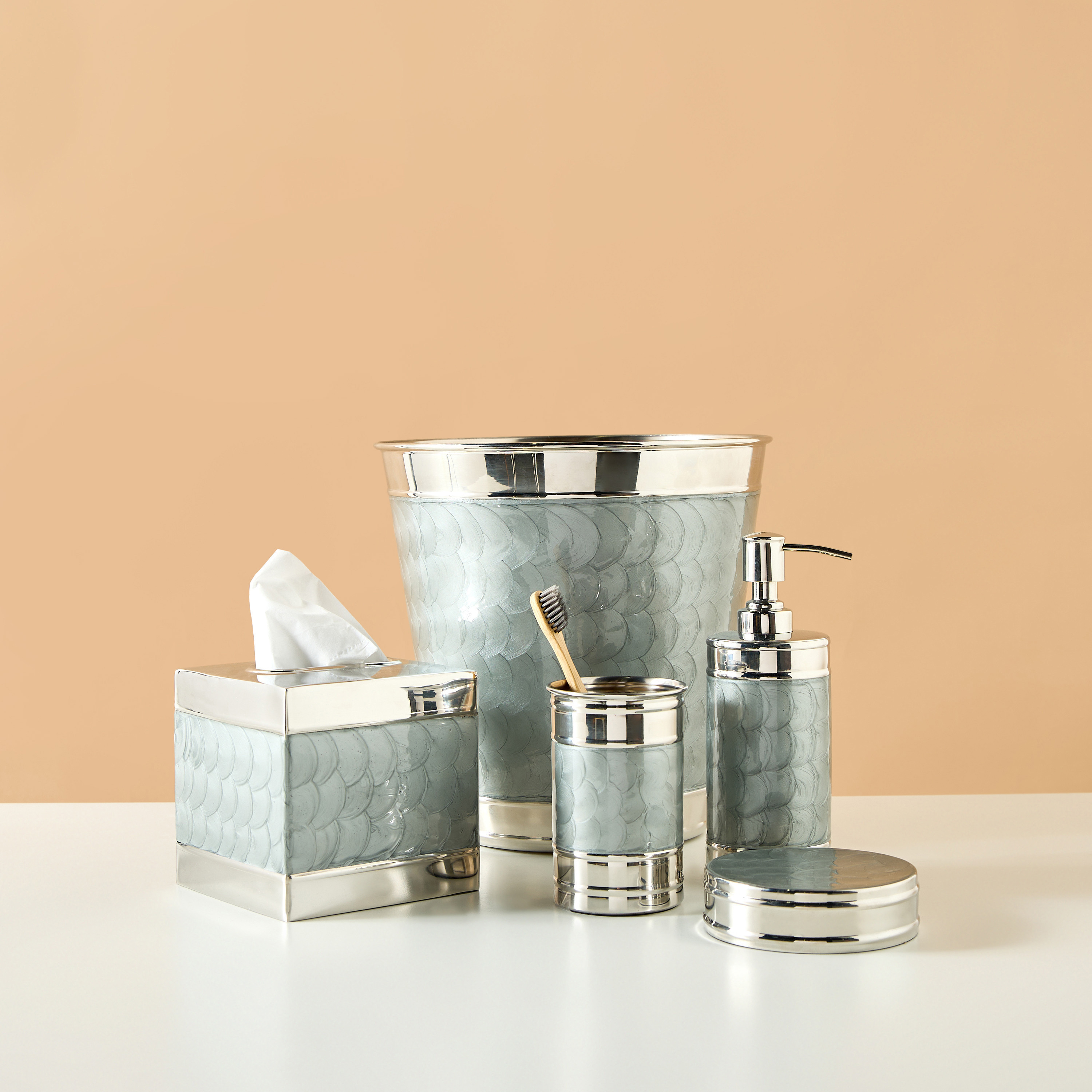 Enamelled Stainless Steel Waste Bin-household-bathandlaundry-wastebinsandaccessories-image-5