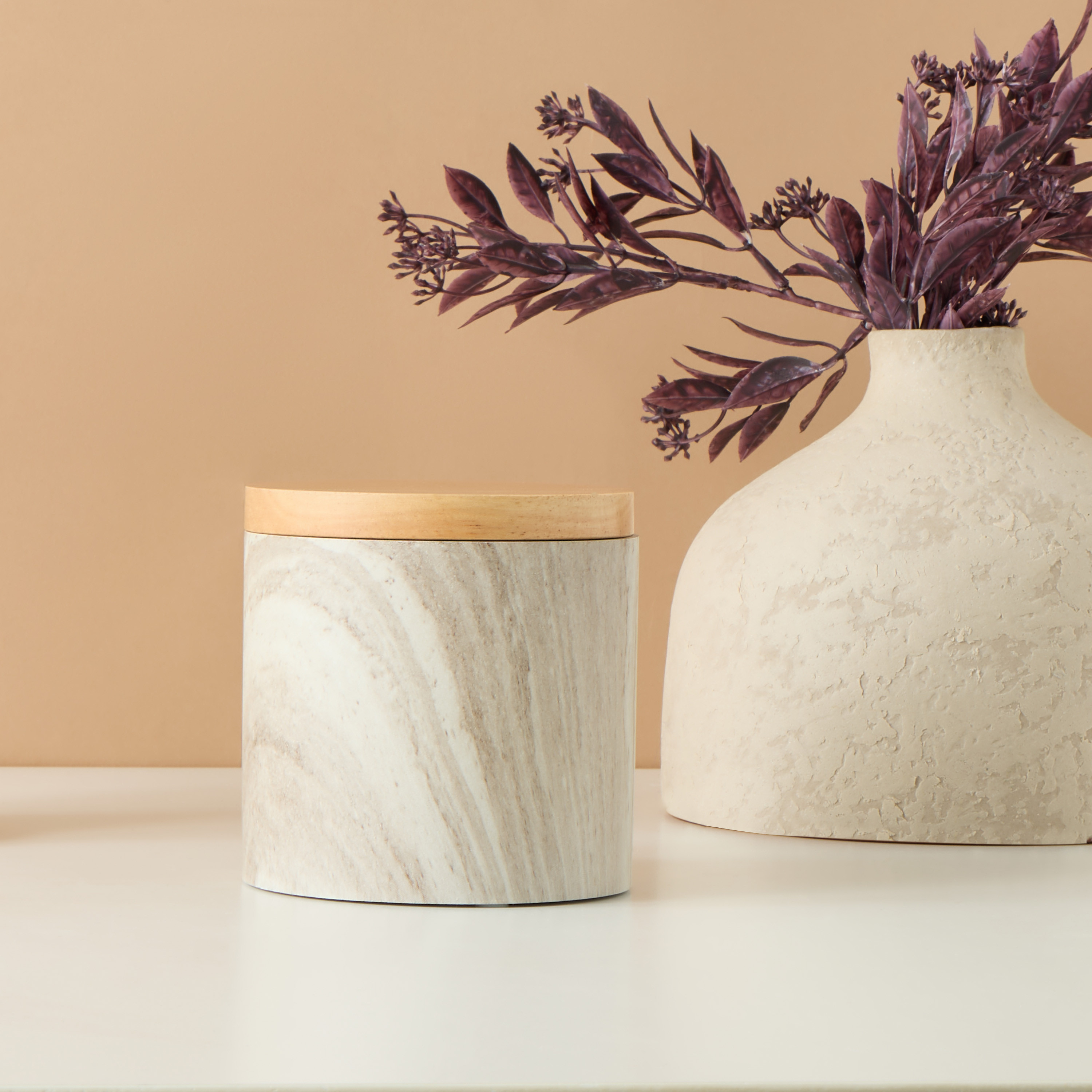 Scandi Luxe Polyresin Cotton Jar-household-bathandlaundry-bathaccessories-tissueboxesandcottonjars-image-1