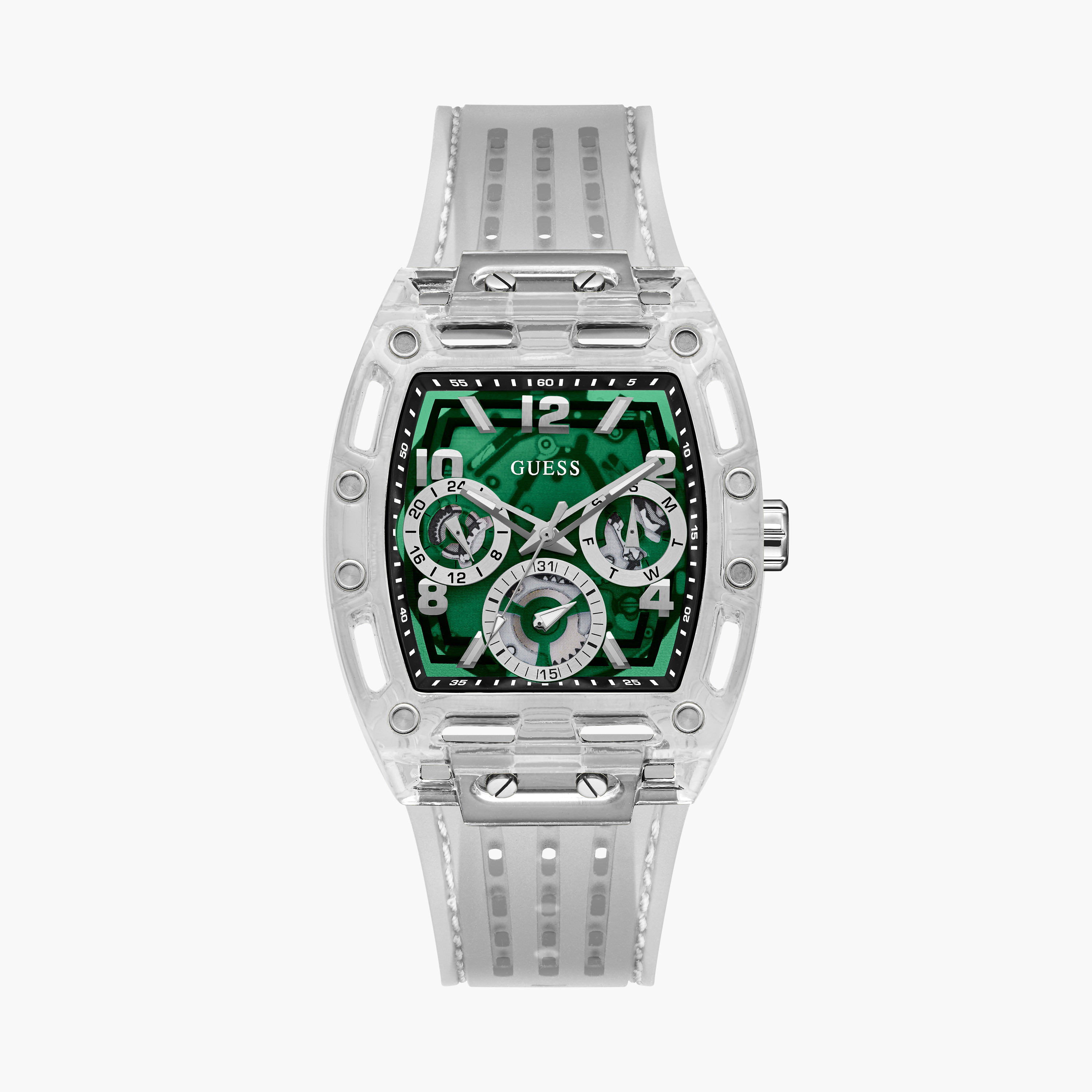 Guess Men's 42 MM Transparent Chronograph Plastic Watch GW0499G8-men-watchesandjewellery-watches-image-1