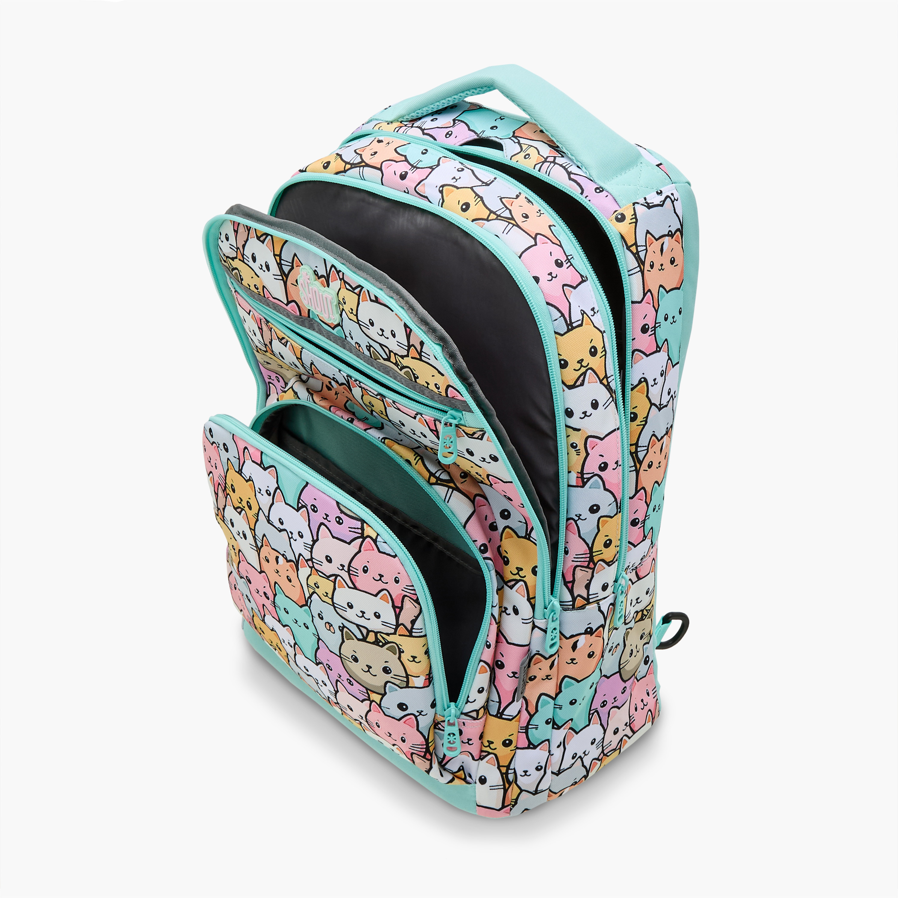 SHOUT Cat Print 3-Compartment Backpack with Adjustable Straps and Zip Closure -  32x20x45 cms-school-bagsandbackpacks-backpacks-image-11