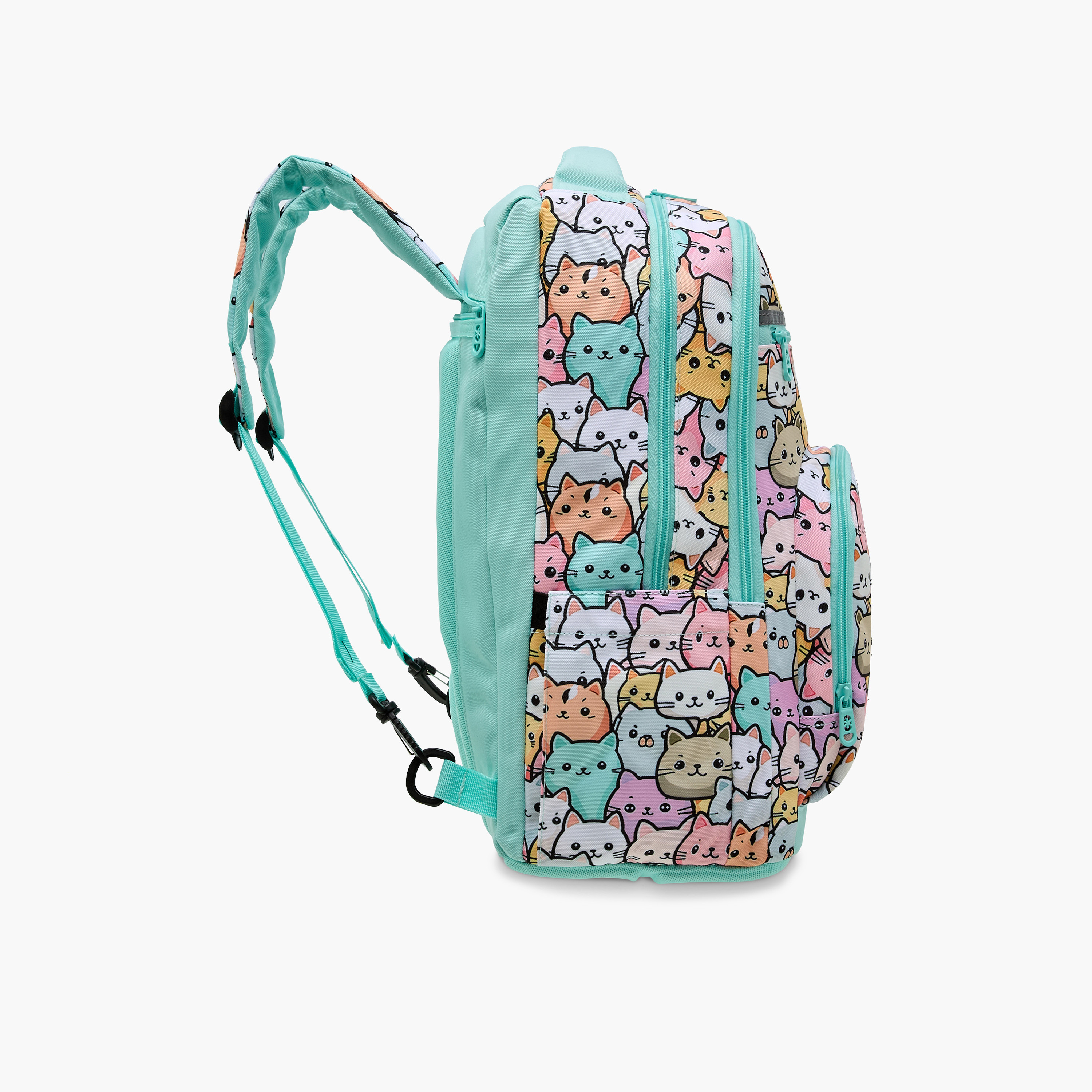 SHOUT Cat Print 3-Compartment Backpack with Adjustable Straps and Zip Closure -  32x20x45 cms-school-bagsandbackpacks-backpacks-image-3
