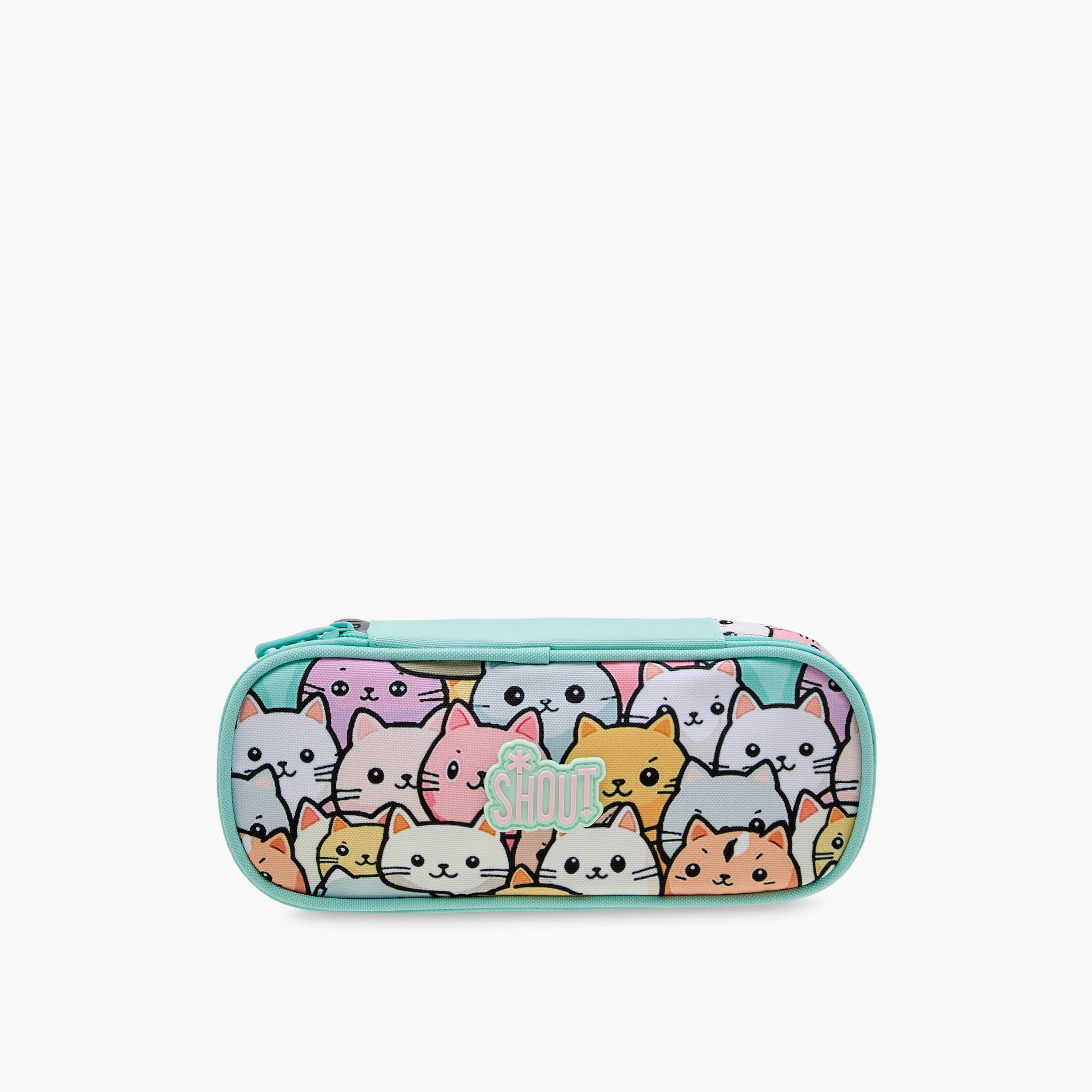 SHOUT Cat Print Pencil Case with Zip Closure-school-stationery-pencilcases-image-1