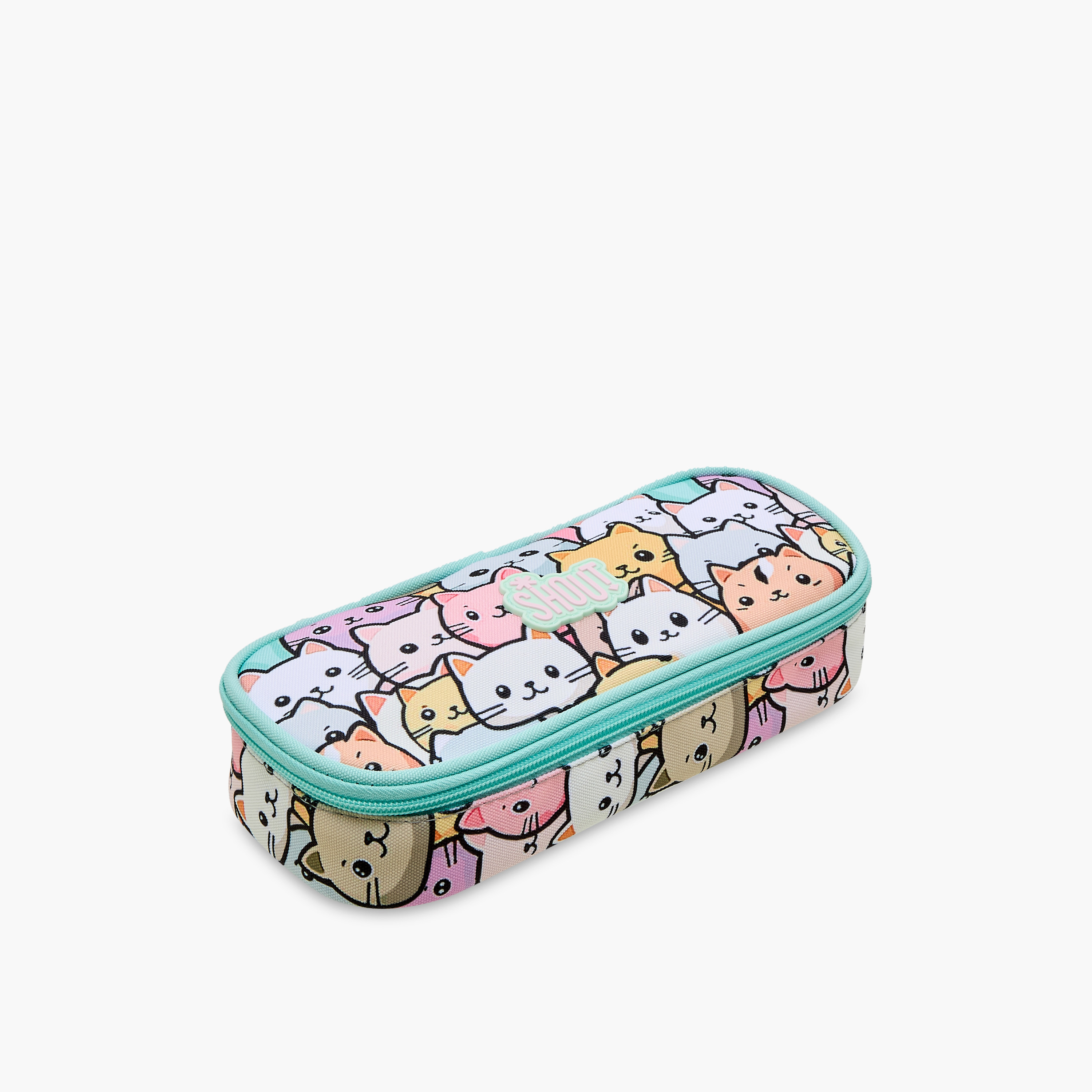SHOUT Cat Print Pencil Case with Zip Closure-school-stationery-pencilcases-image-2