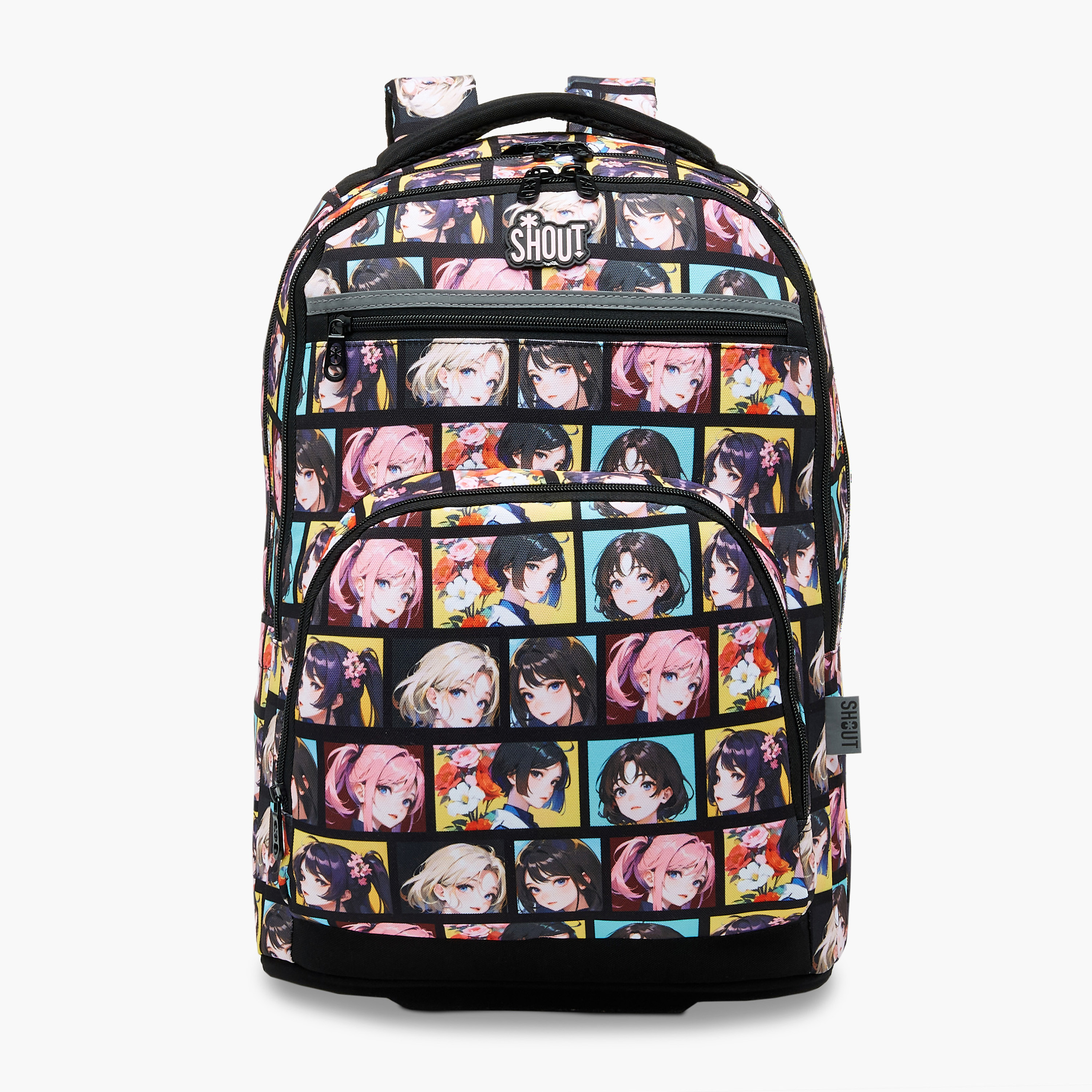 SHOUT Anime Print 3-Compartment Backpack with Adjustable Straps and Zip Closure - 32x20x45 cms-school-bagsandbackpacks-backpacks-image-1