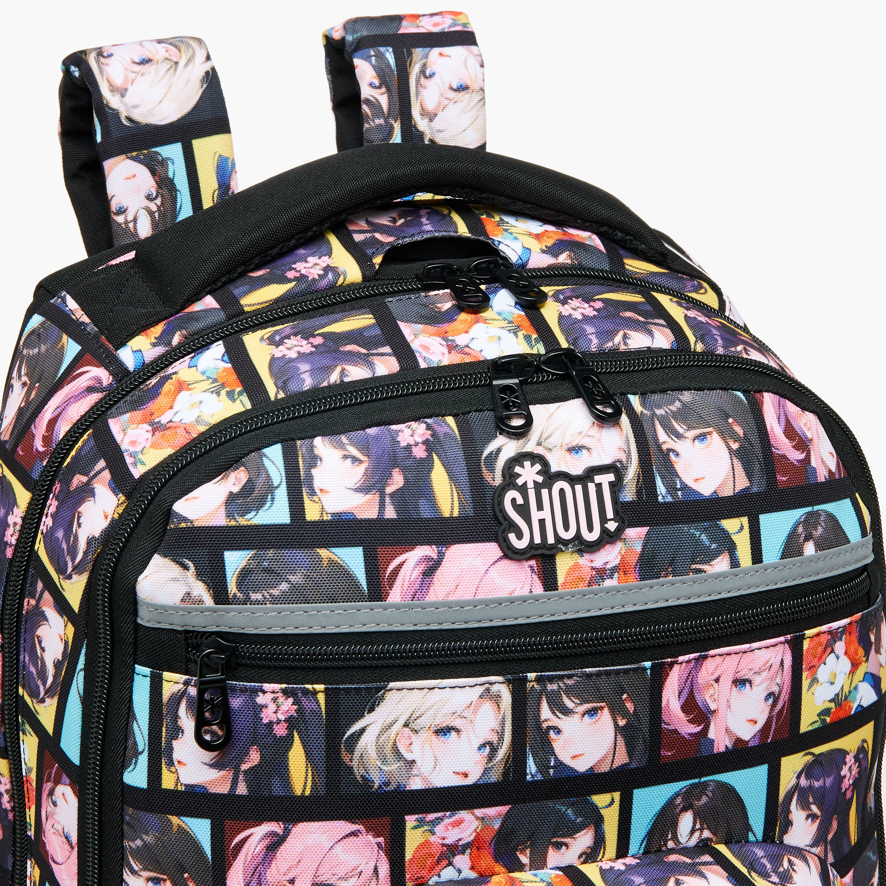 SHOUT Anime Print 3-Compartment Backpack with Adjustable Straps and Zip Closure - 32x20x45 cms-school-bagsandbackpacks-backpacks-image-7