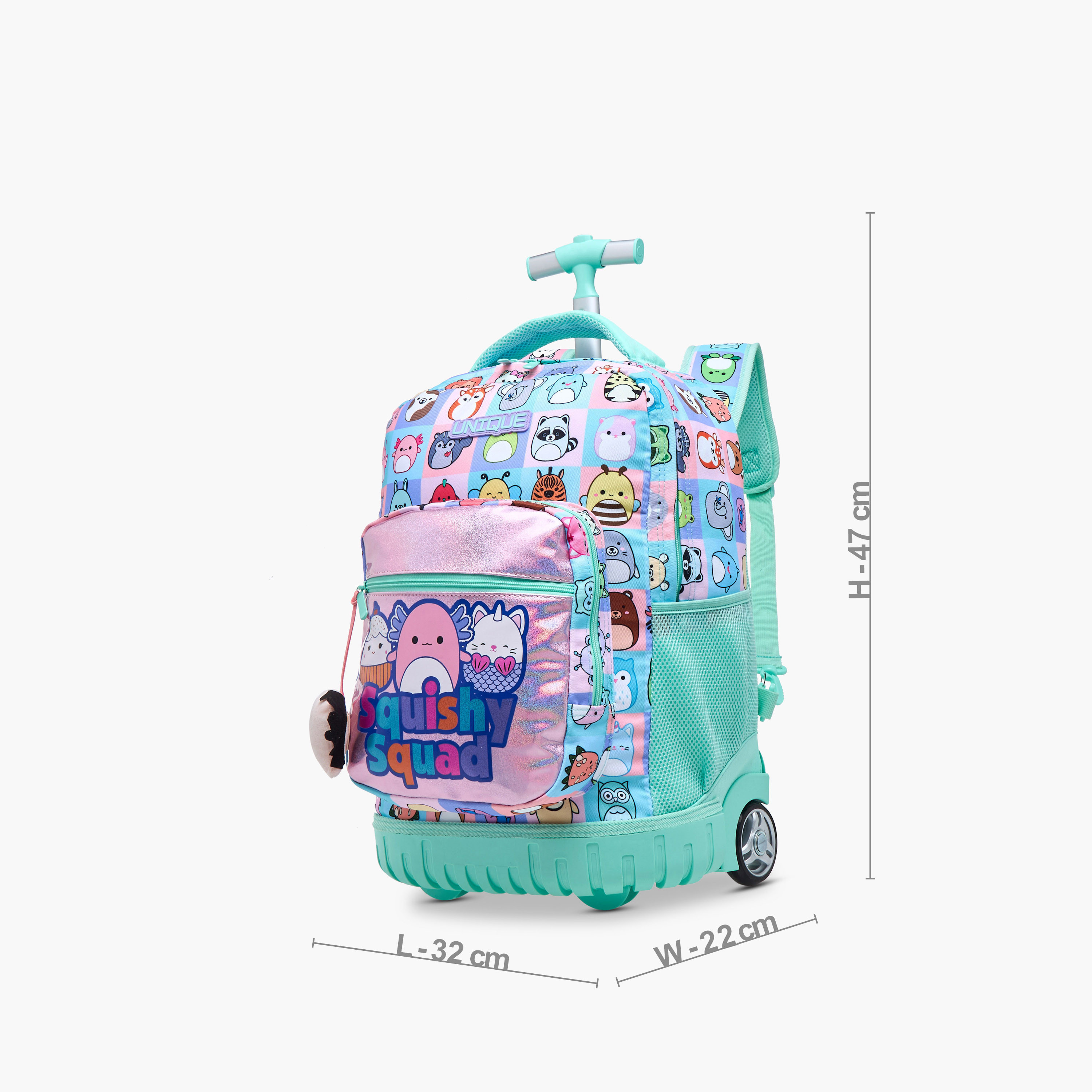شنطة ترولي للبنات 5-8 سنوات بمقبض قابل للسحب وطبعات حيوانات من يونيك - أو-school-bagsandbackpacks-trolleybags-image-2