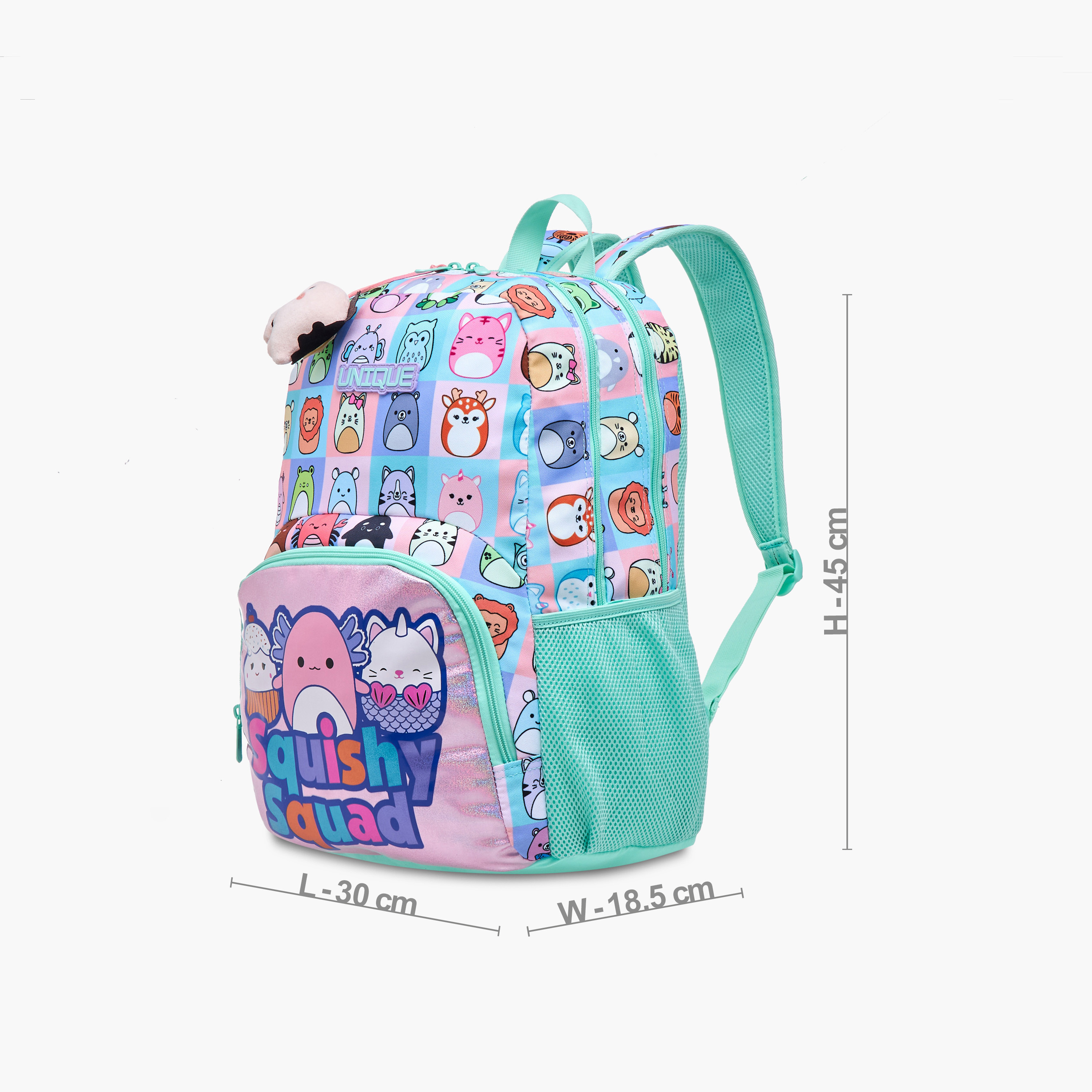 Unique-O Squishy Squad Print Backpack with Adjustable Straps and Zip Closure - 30x19x45 cms-promo_LS20_OMN-image-2