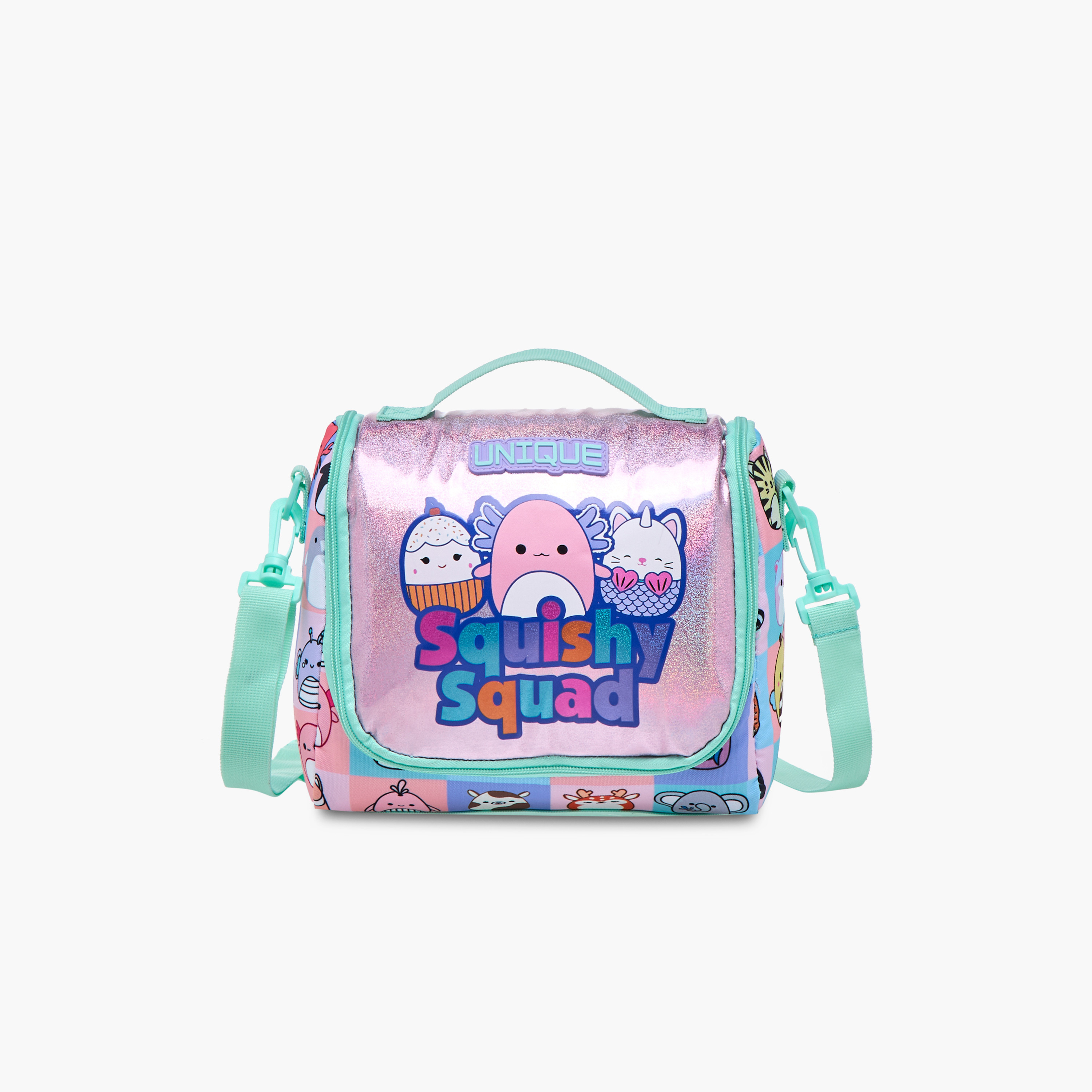Unique-O Squishy Squad Print Lunch Bag with Zip Closure-school-lunchessentials-lunchbags-image-1