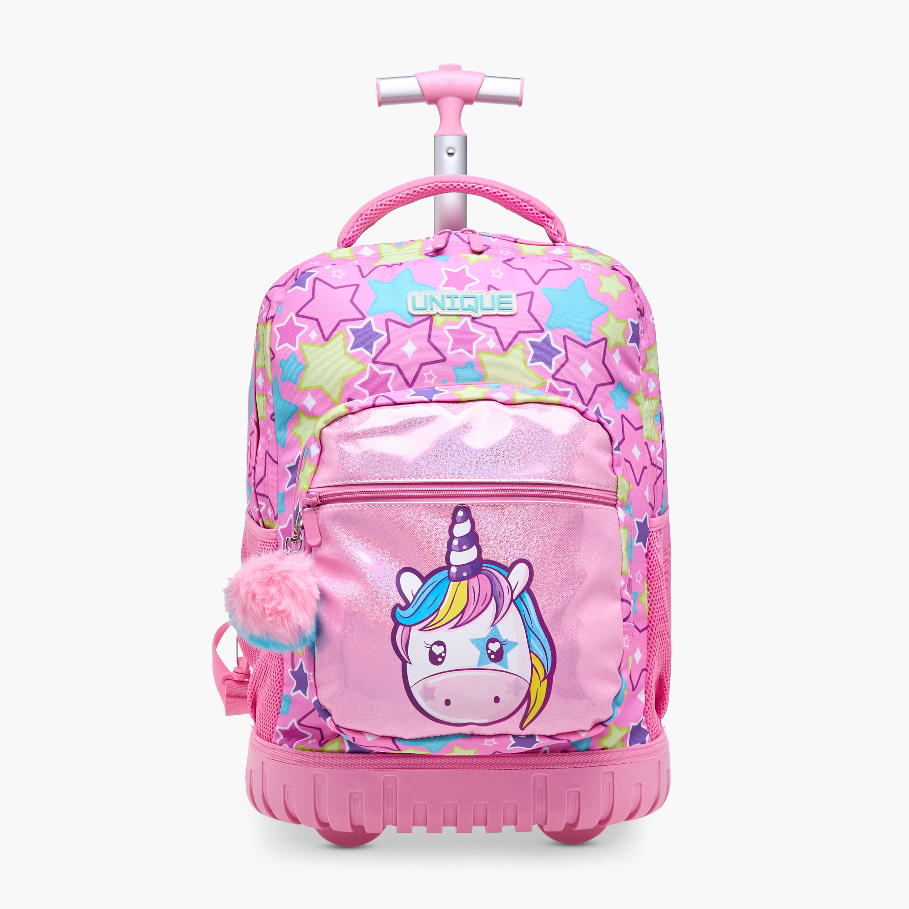 Unique-O Unicorn Trolley Bag for Girls 5-8 Years with Retractable Handle -school-bagsandbackpacks-trolleybags-image-1