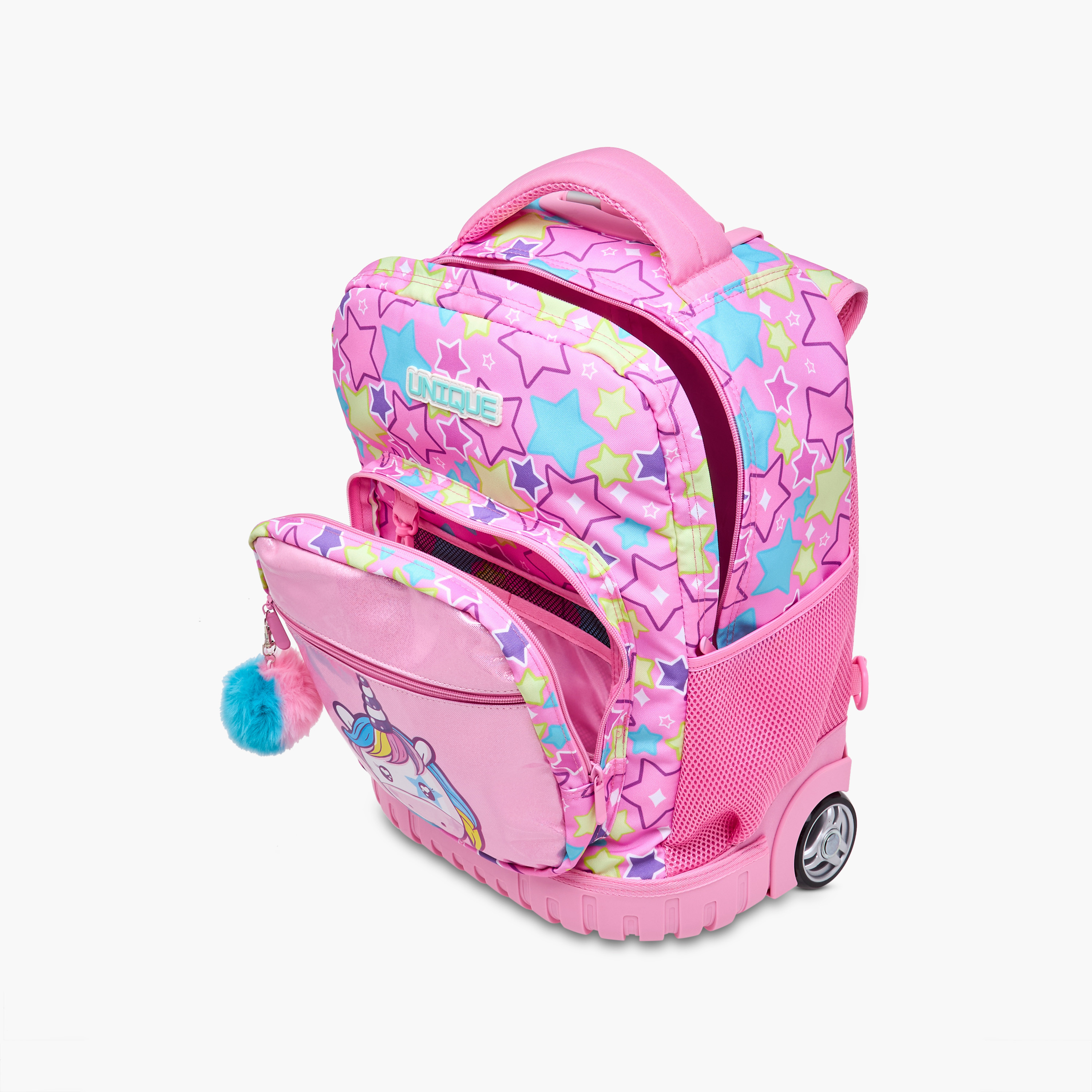 شنطة ترولي للبنات 5-8 سنوات بمقبض قابل للسحب وتصميم يونيكورن من يونيك - أو-school-bagsandbackpacks-trolleybags-image-14