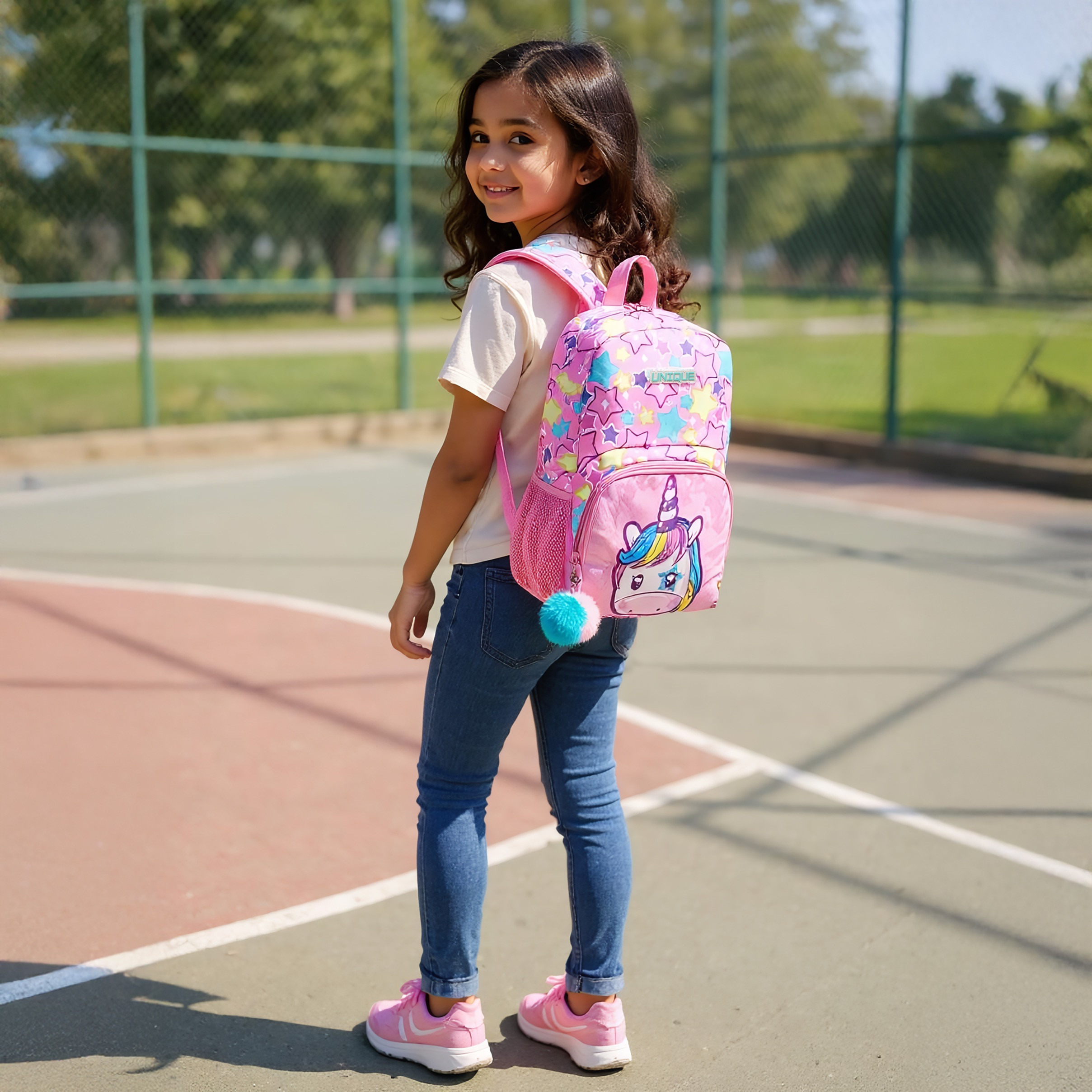 Unique-O Unicorn Print Backpack with Adjustable Straps and Zip Closure - 30x19x45 cms-school-bagsandbackpacks-backpacks-image-2