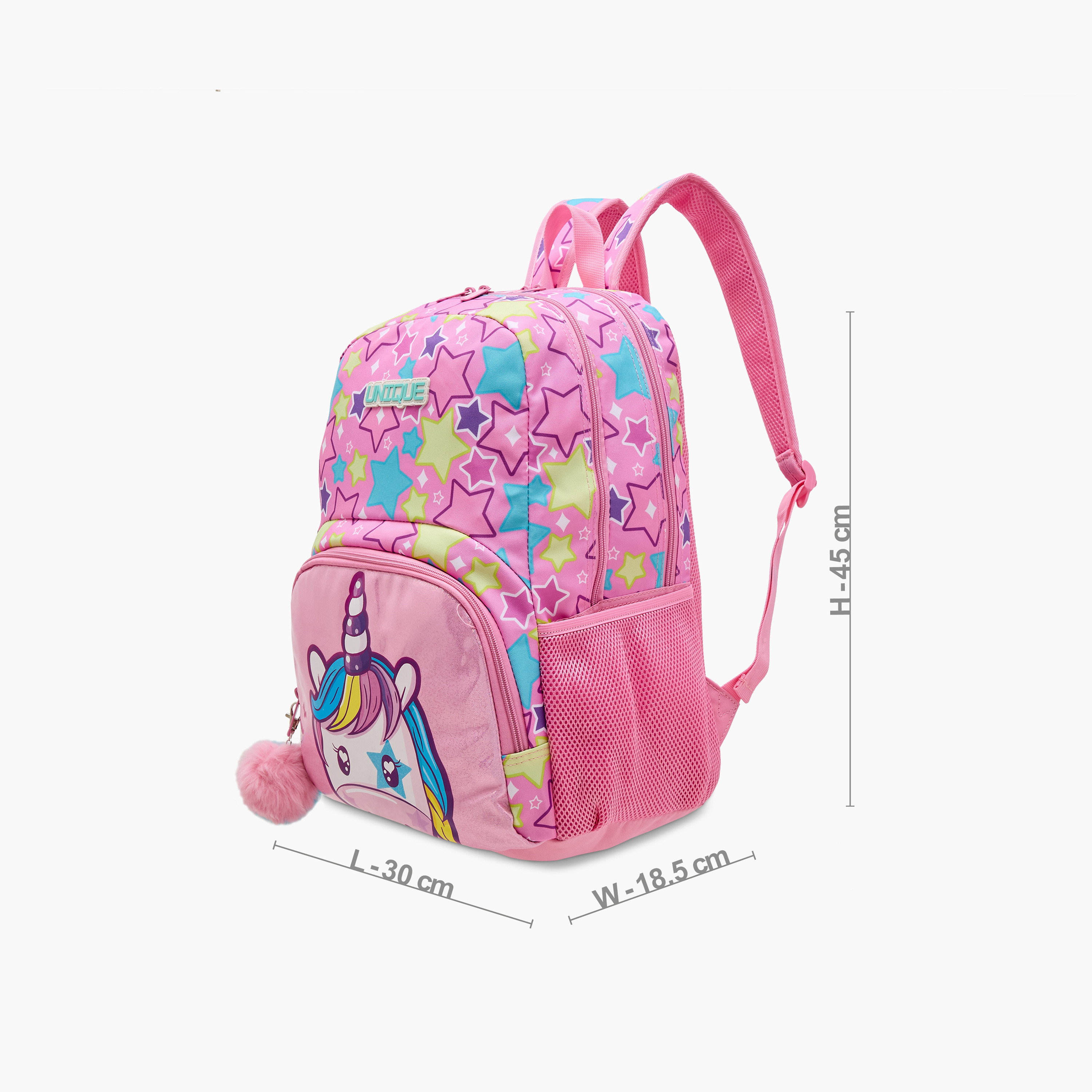 Unique-O Unicorn Print Backpack with Adjustable Straps and Zip Closure - 30x19x45 cms-school-bagsandbackpacks-backpacks-image-4