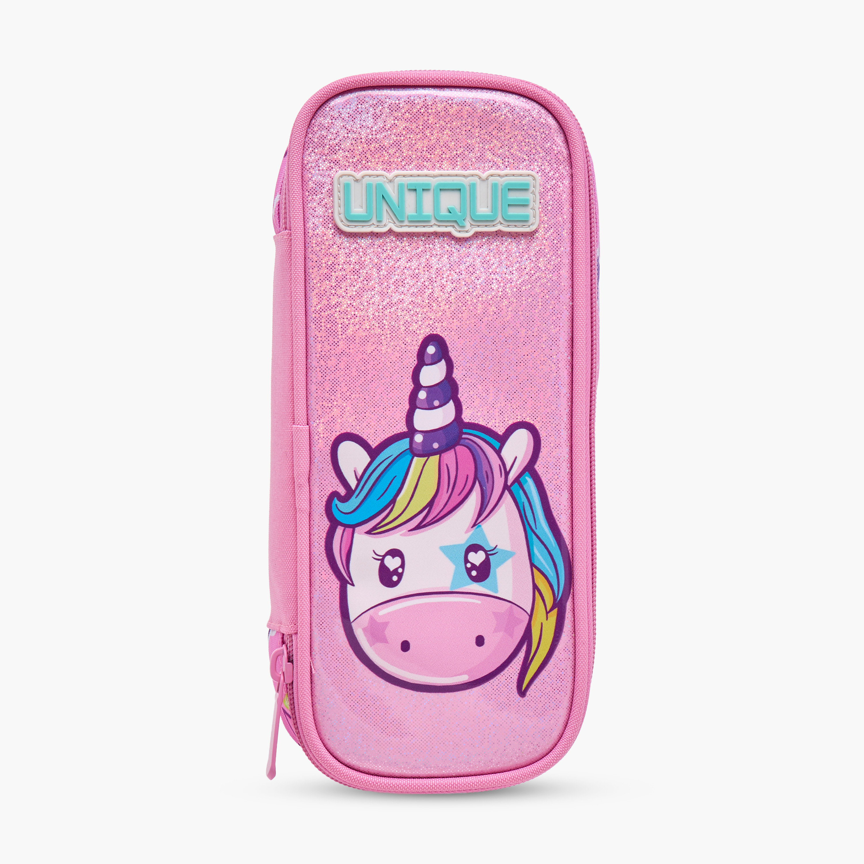 Unique-O Unicorn Print Pencil Case with Zip Closure-school-stationery-pencilcases-image-1