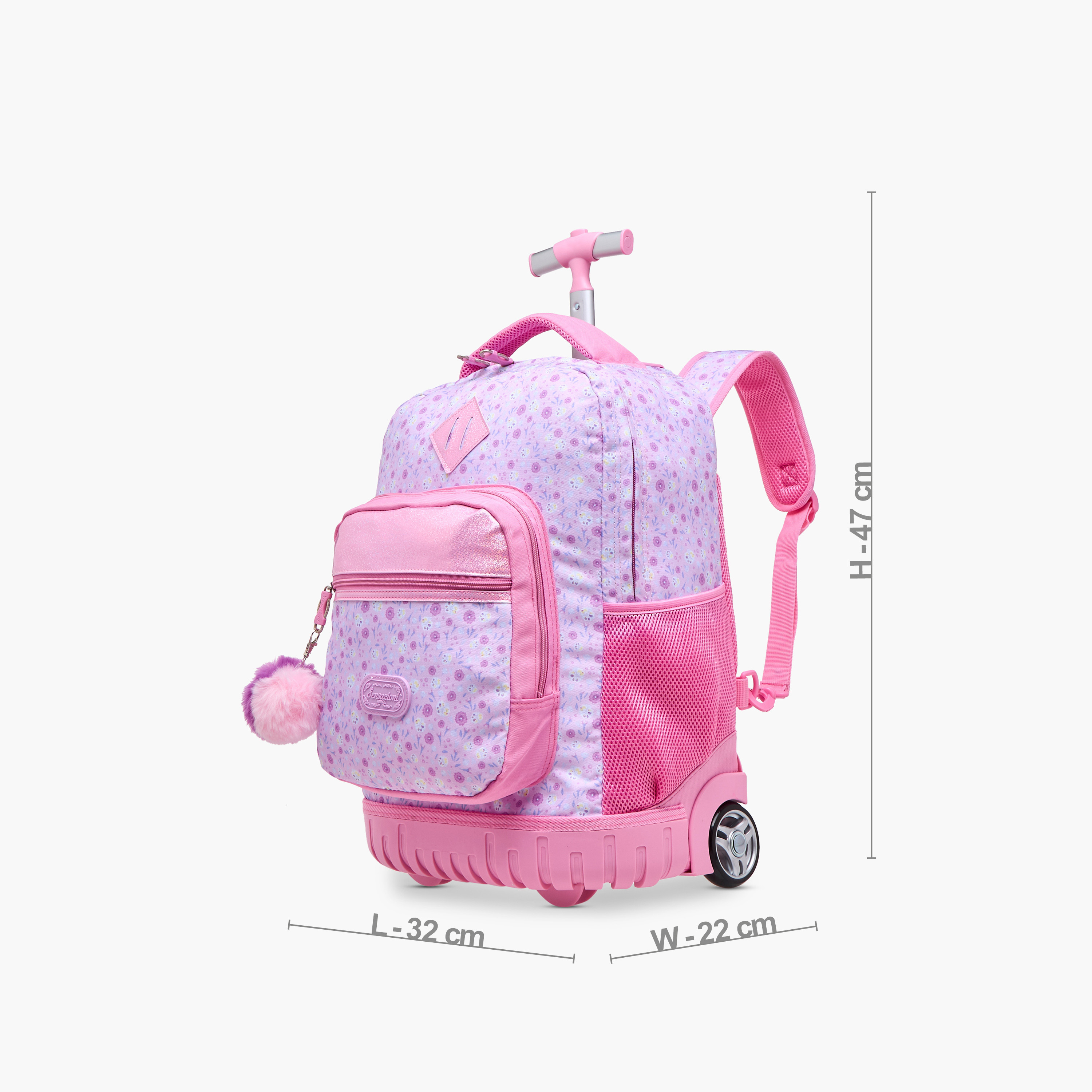 Sensazioni Floral Trolley Bag for Girls 8-13 Years with Retractable Handle -promo_LS20_OMN-image-2