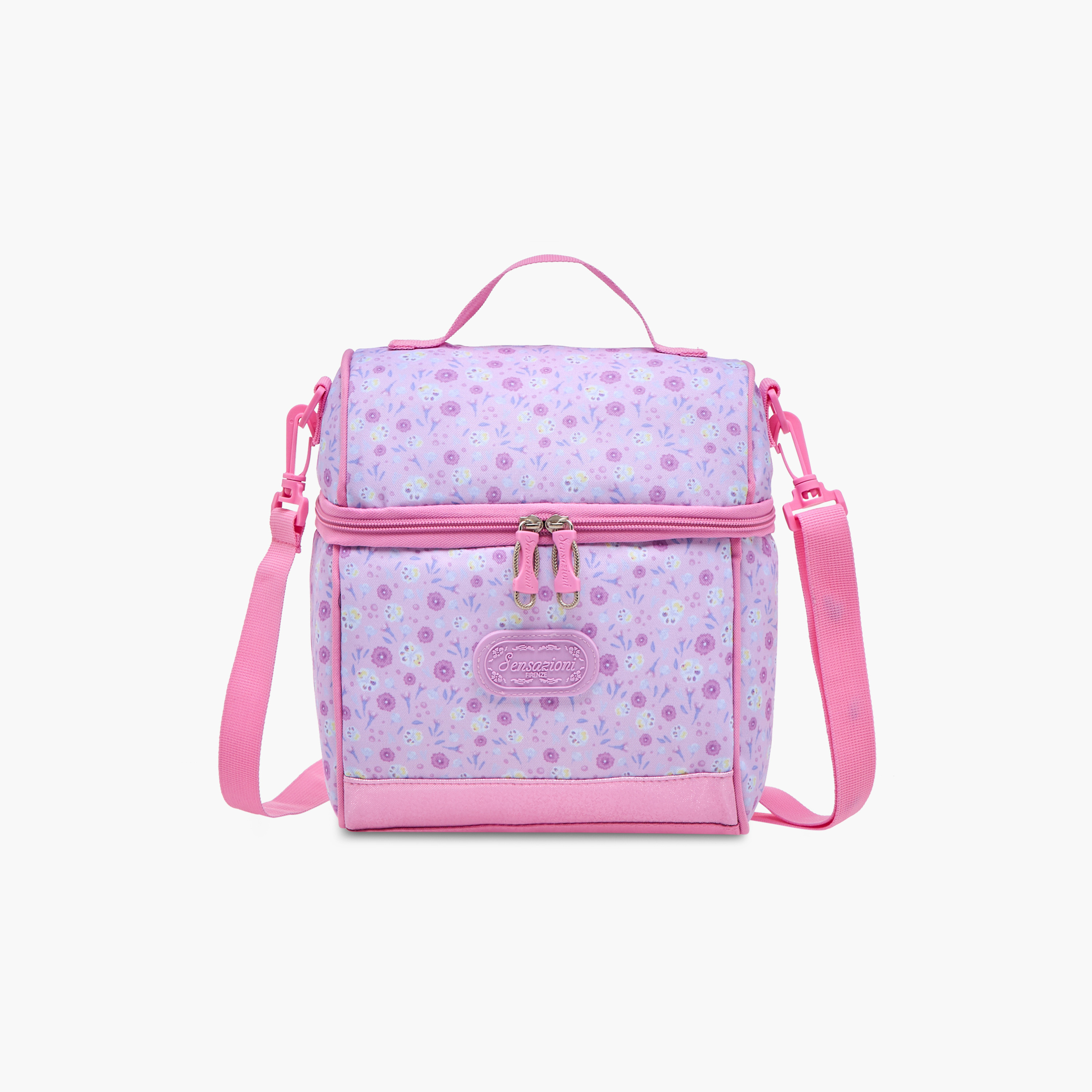 Sensazioni Floral Print Lunch Bag with Adjustable Strap and Zip Closure-school-lunchessentials-lunchbags-image-1