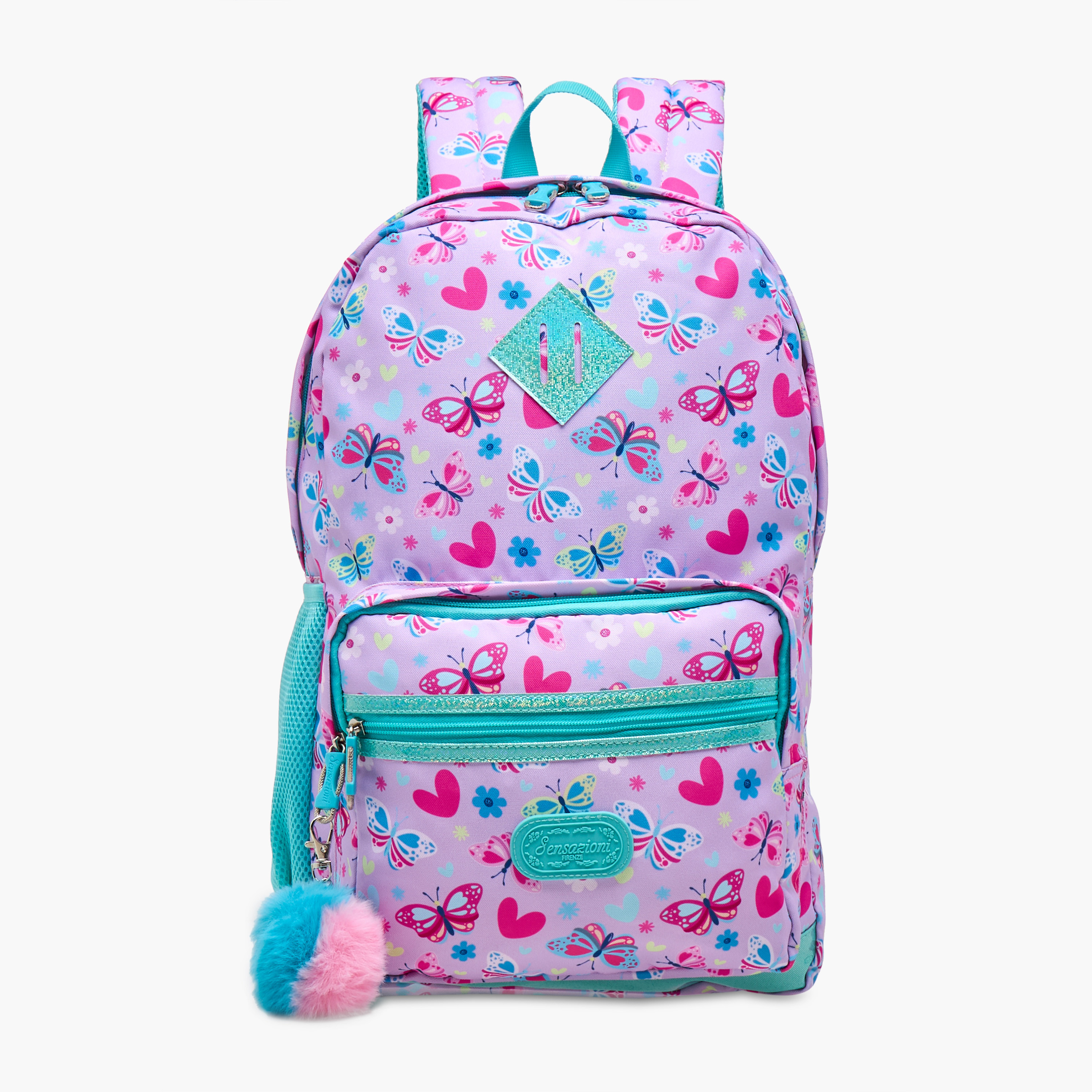 Sensazioni Butterfly Print Backpack with Adjustable Straps and Zip Closure -  30x15x45 cms-school-bagsandbackpacks-backpacks-image-1