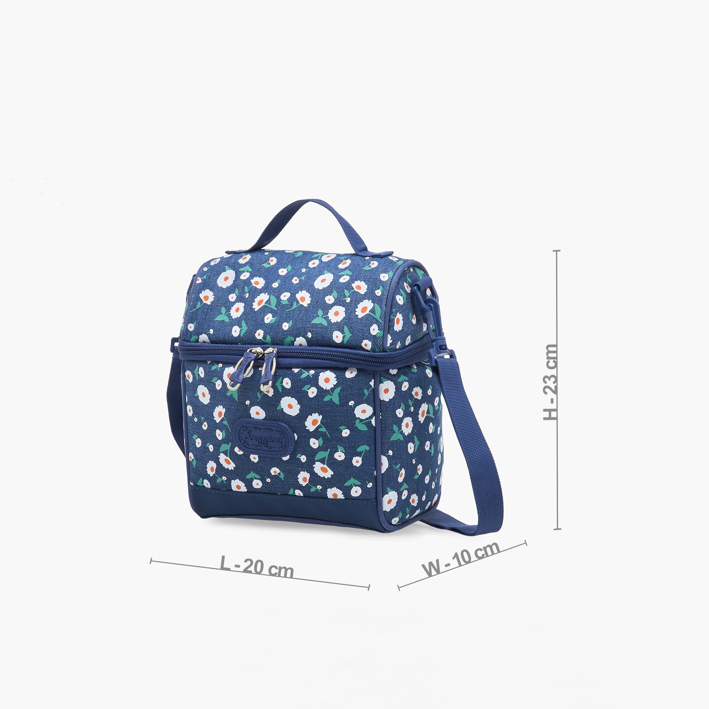 Sensazioni Floral Print Lunch Bag with Adjustable Strap and Zip Closure-school-lunchessentials-lunchbags-image-2