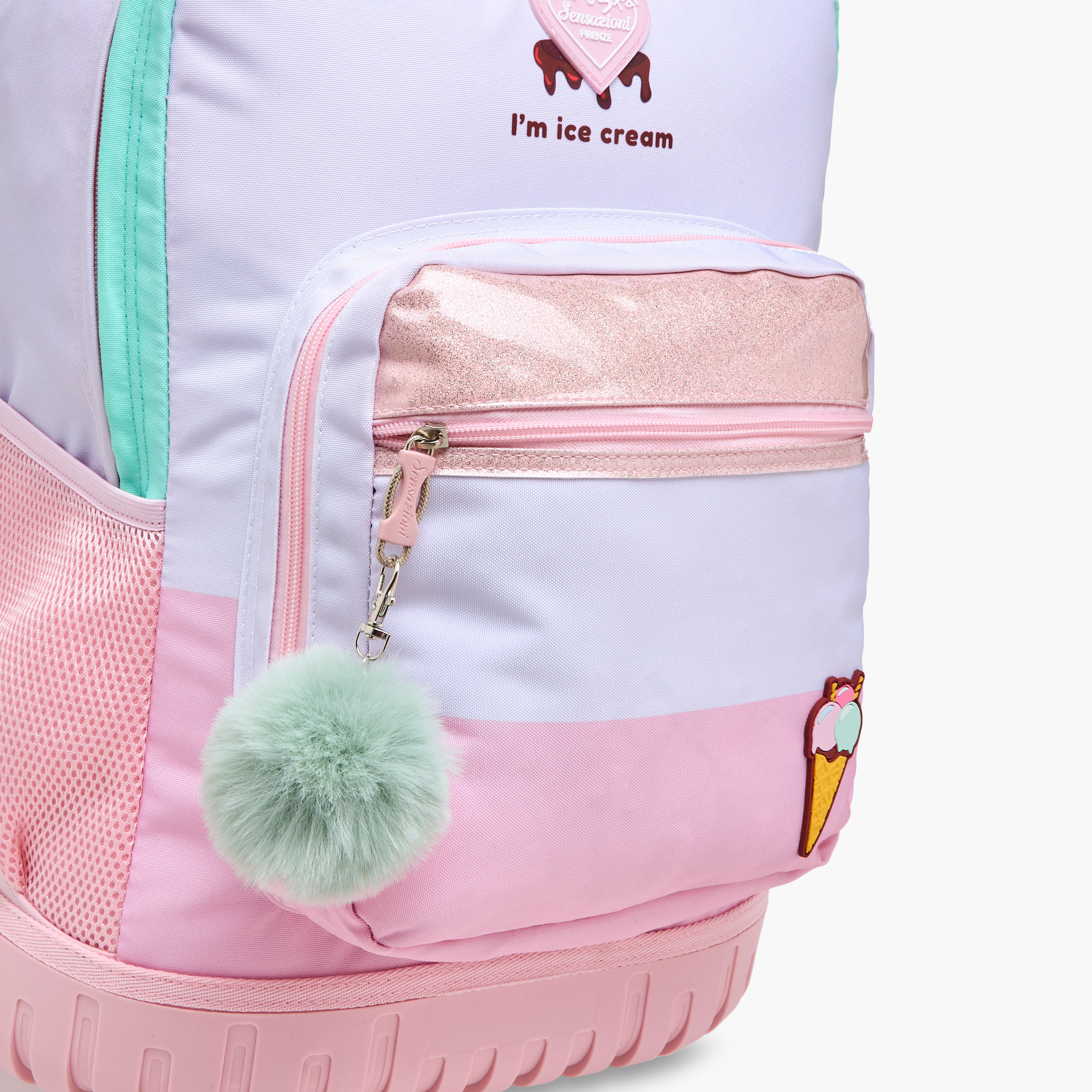 شنطة ترولي للبنات 8-13 سنة بمقبض قابل للسحب وتصميم آيس كريم من سينسازيوني-school-bagsandbackpacks-trolleybags-image-11