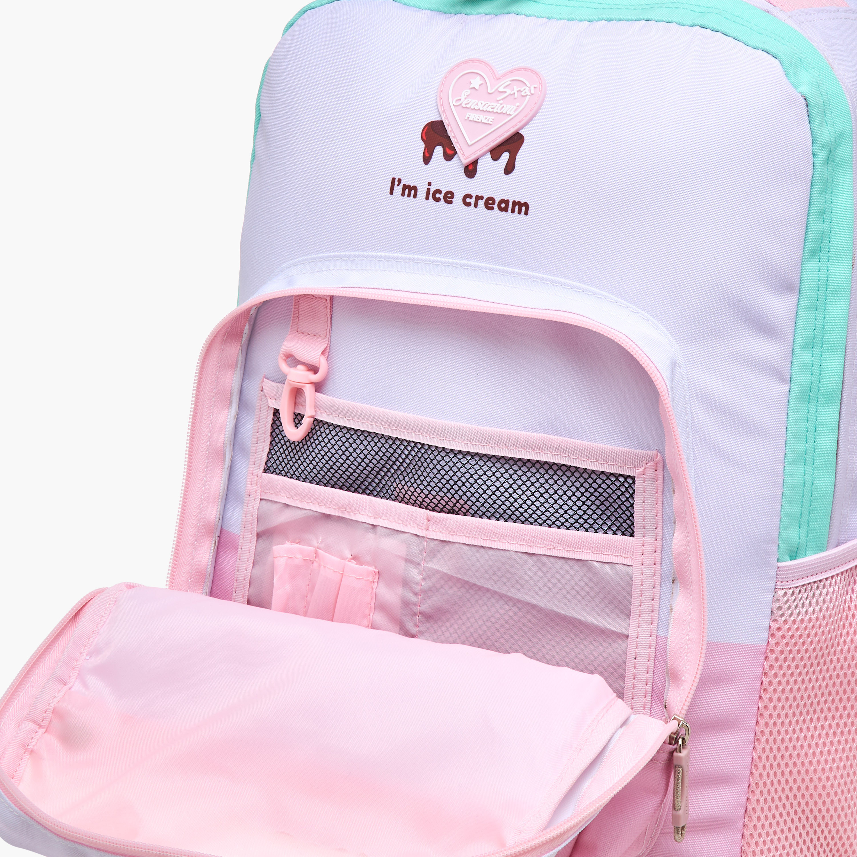 شنطة ترولي للبنات 8-13 سنة بمقبض قابل للسحب وتصميم آيس كريم من سينسازيوني-school-bagsandbackpacks-trolleybags-image-13