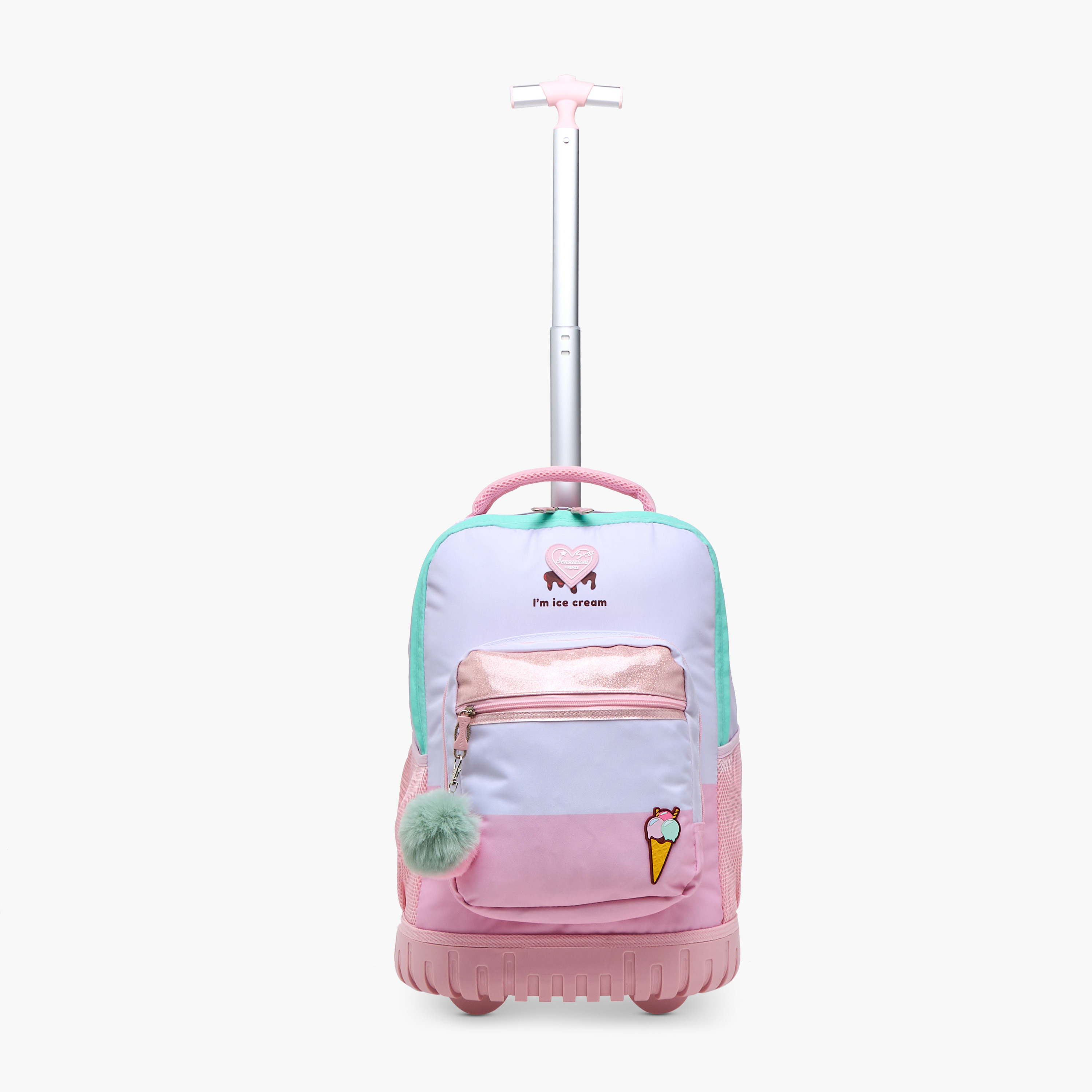 شنطة ترولي للبنات 8-13 سنة بمقبض قابل للسحب وتصميم آيس كريم من سينسازيوني-school-bagsandbackpacks-trolleybags-image-7