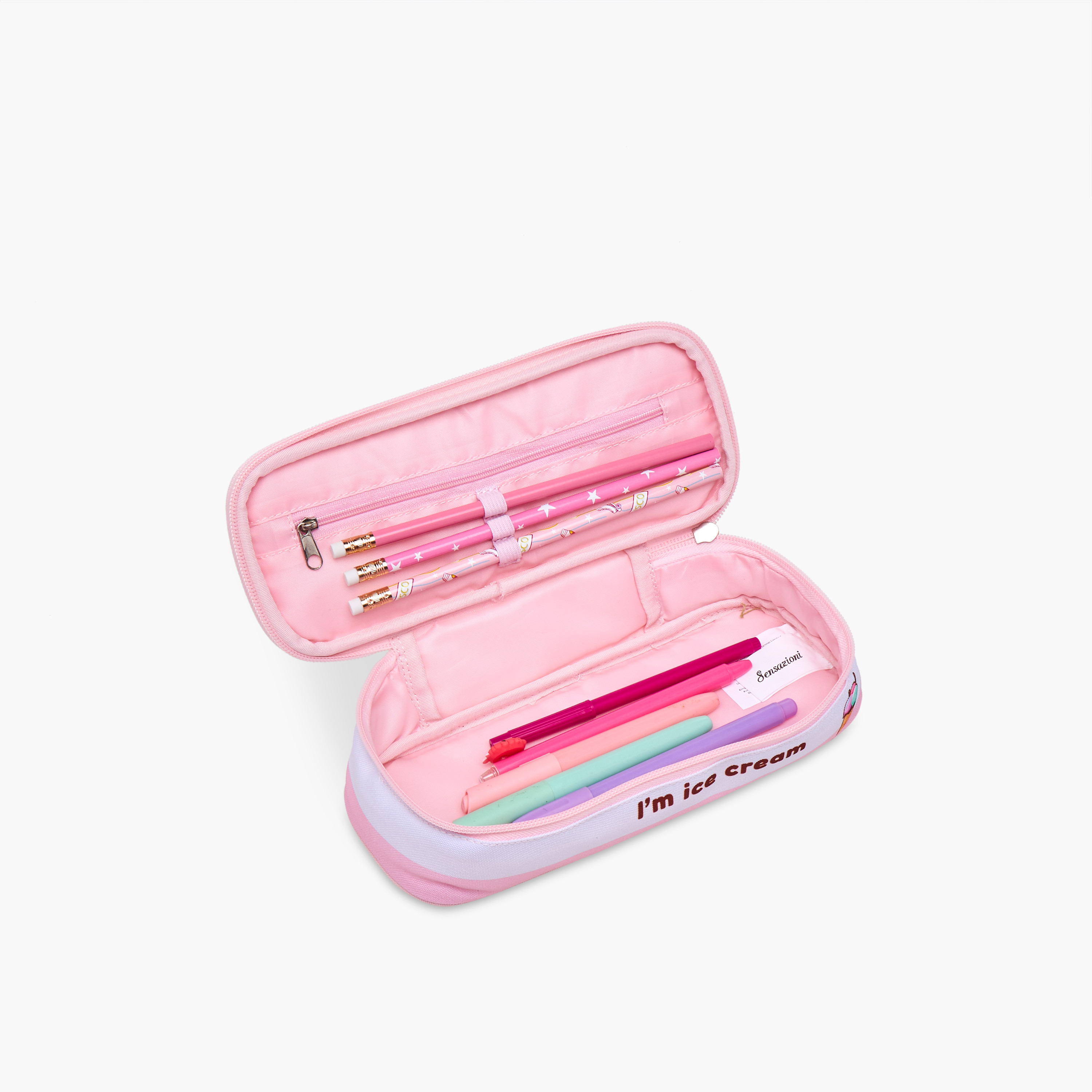 Sensazioni Ice Cream Print Pencil Case with Zip Closure-school-stationery-pencilcases-image-6