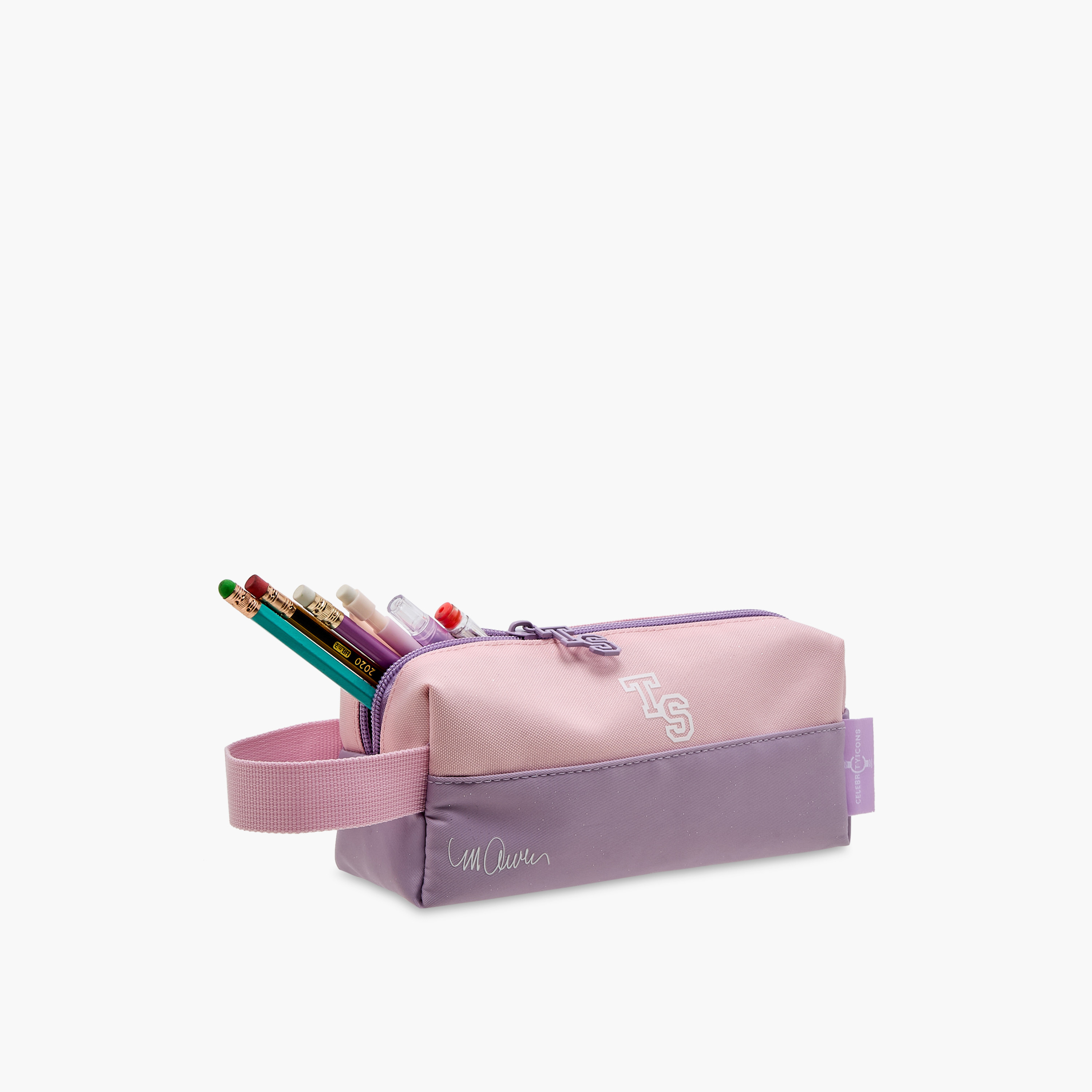 Celebrity Icons Colourblock Pencil Pouch with Zip Closure and Side Strap-school-stationery-pencilcases-image-5