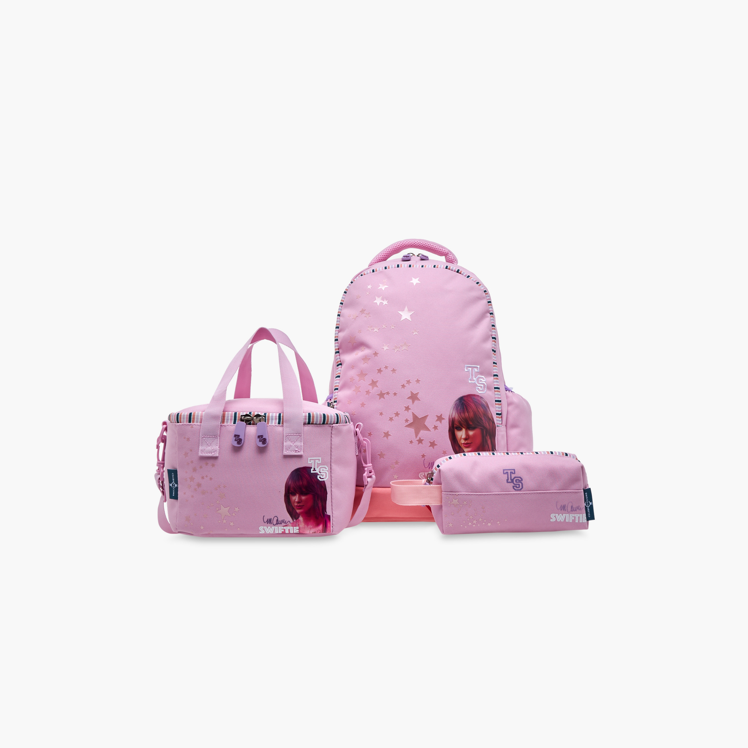 Celebrity Icons Taylor Swift Print Lunch Bag with Adjustable Strap and Zip Closure-school-lunchessentials-lunchbags-image-9