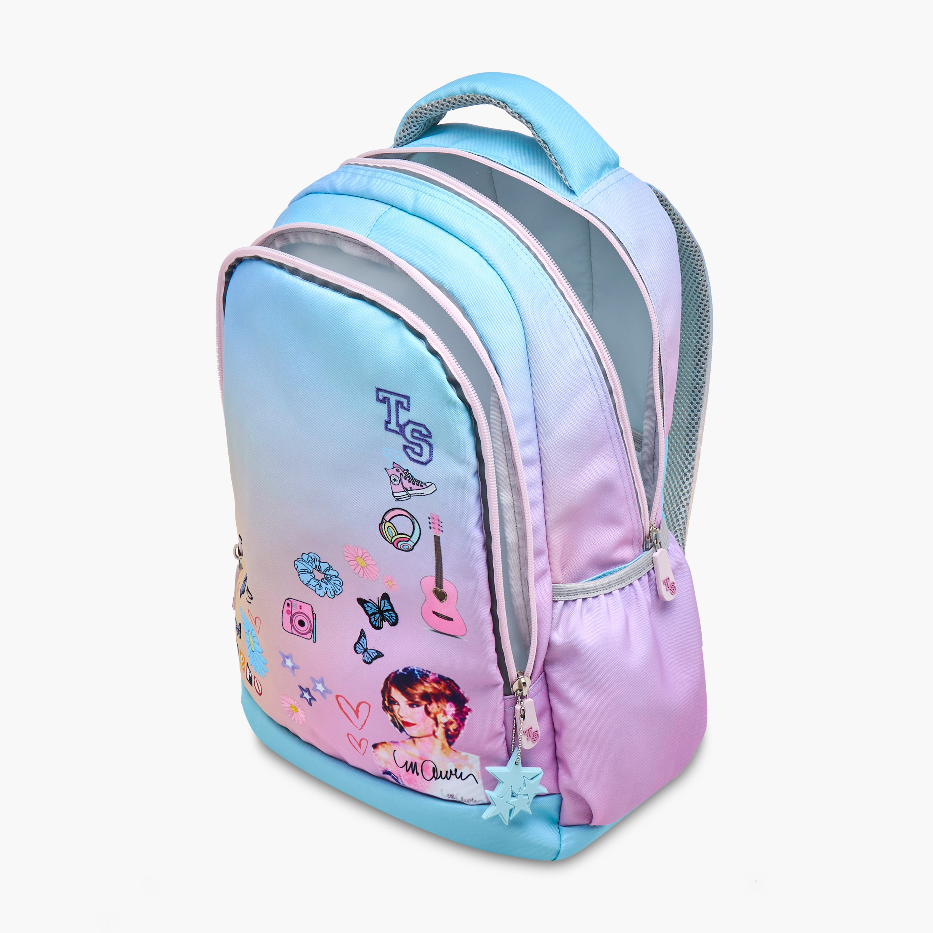 Celebrity Icons Taylor Swift Print Backpack with Laptop Compartment and Zip Closure - 30x15x44 cm-promo_LS20_OMN-image-10