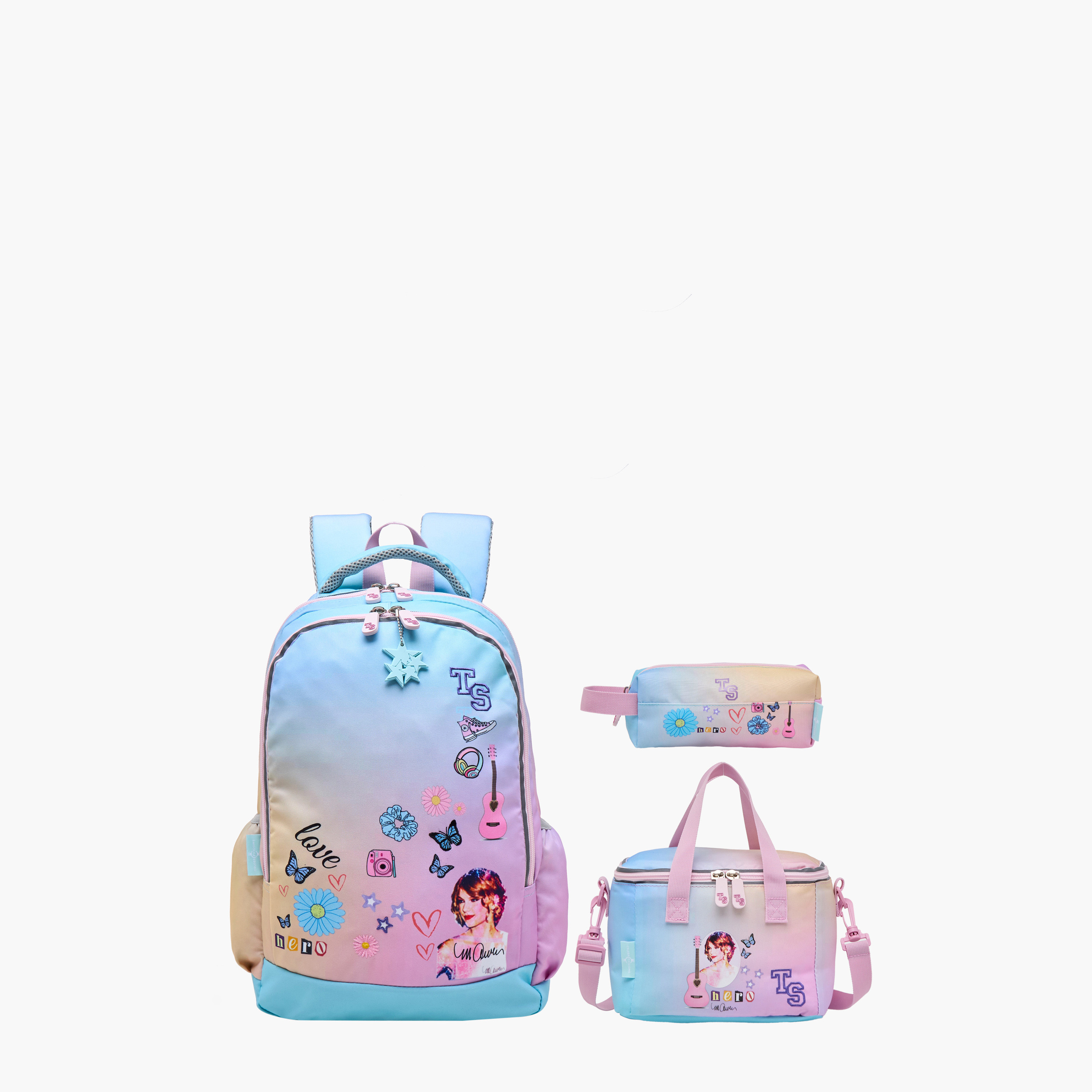 Celebrity Icons Taylor Swift Print Backpack with Laptop Compartment and Zip Closure - 30x15x44 cm-promo_LS20_OMN-image-12