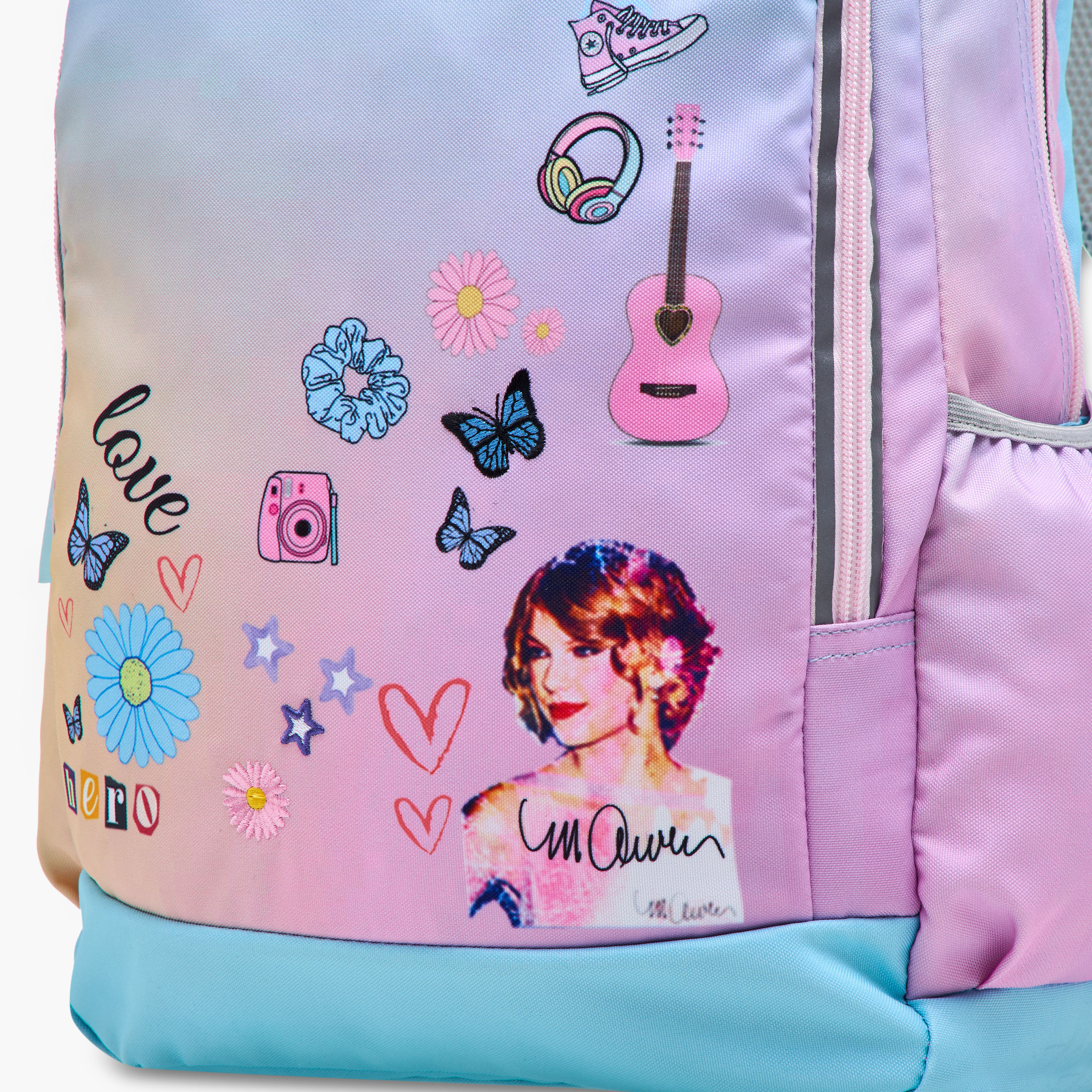Celebrity Icons Taylor Swift Print Backpack with Laptop Compartment and Zip Closure - 30x15x44 cm-promo_LS20_OMN-image-7