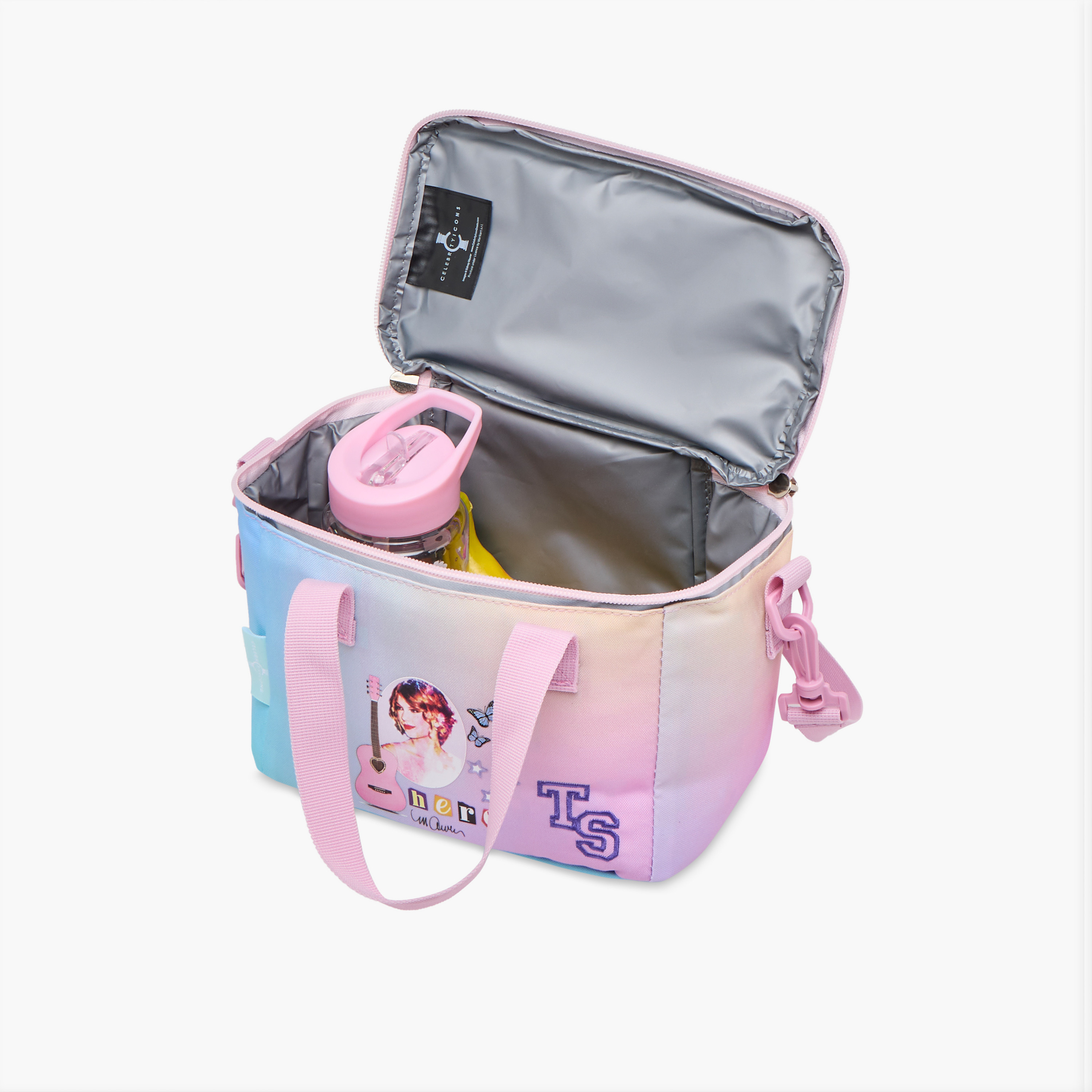 Celebrity Icons Taylor Swift Print Lunch Bag with Adjustable Strap and Zip Closure-school-lunchessentials-lunchbags-image-7