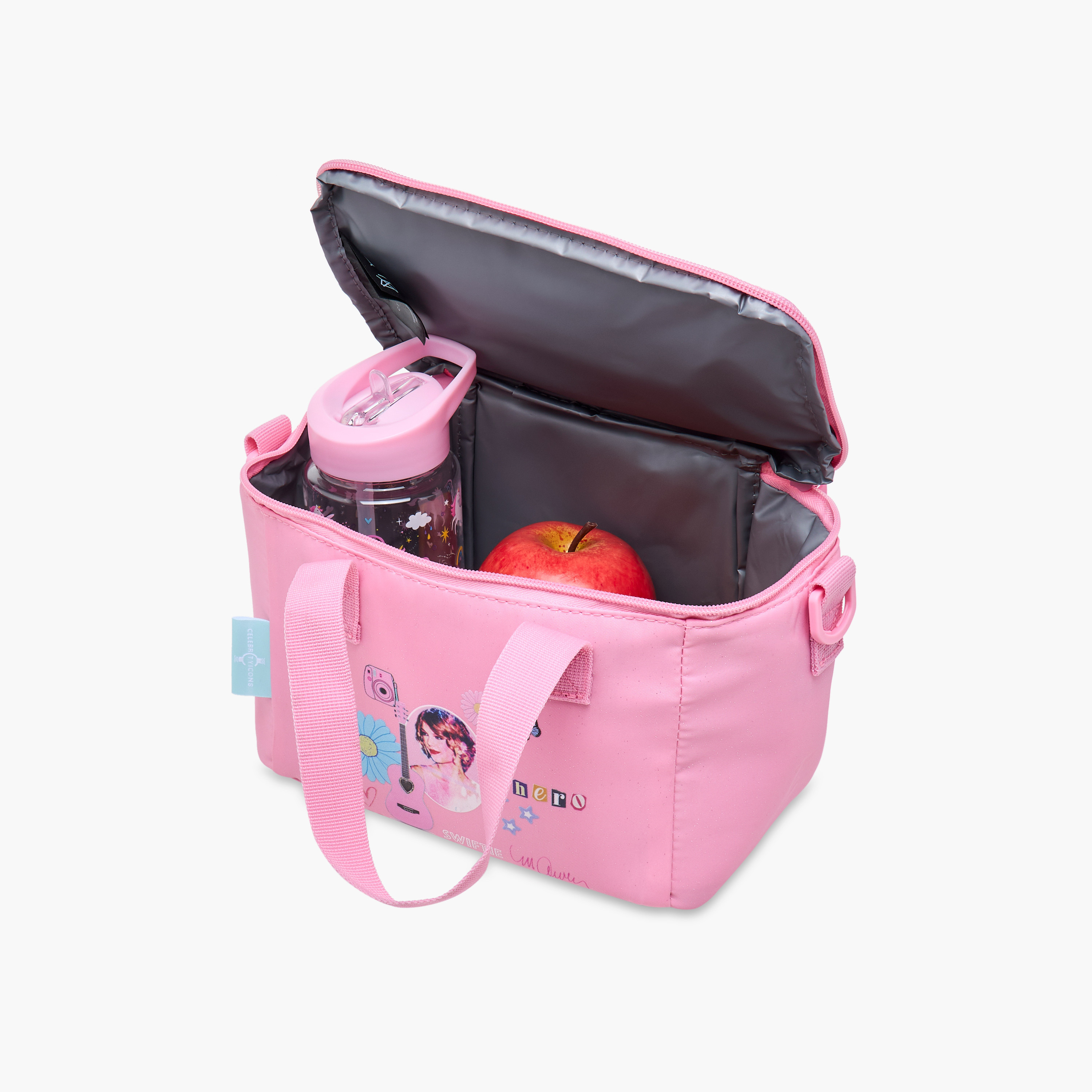 Celebrity Icons Taylor Swift Print Lunch Bag with Adjustable Strap and Zip Closure-school-lunchessentials-lunchbags-image-7