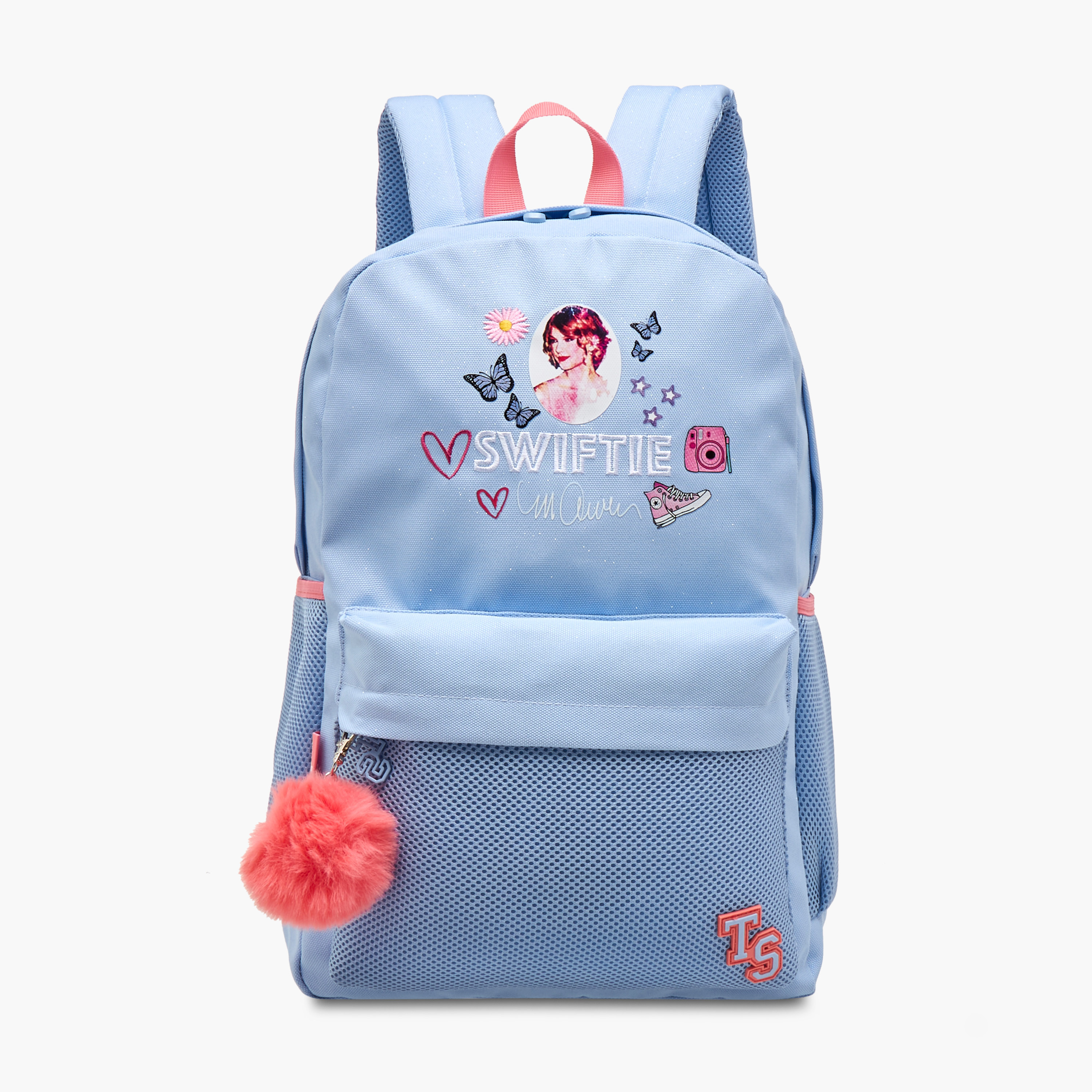 شنطة ظهر بأحزمة قابلة للتعديل وسحاب إغلاق وطبعات من سيليبرتي أيكونز - 30x14x45 سم-school-bagsandbackpacks-backpacks-image-1