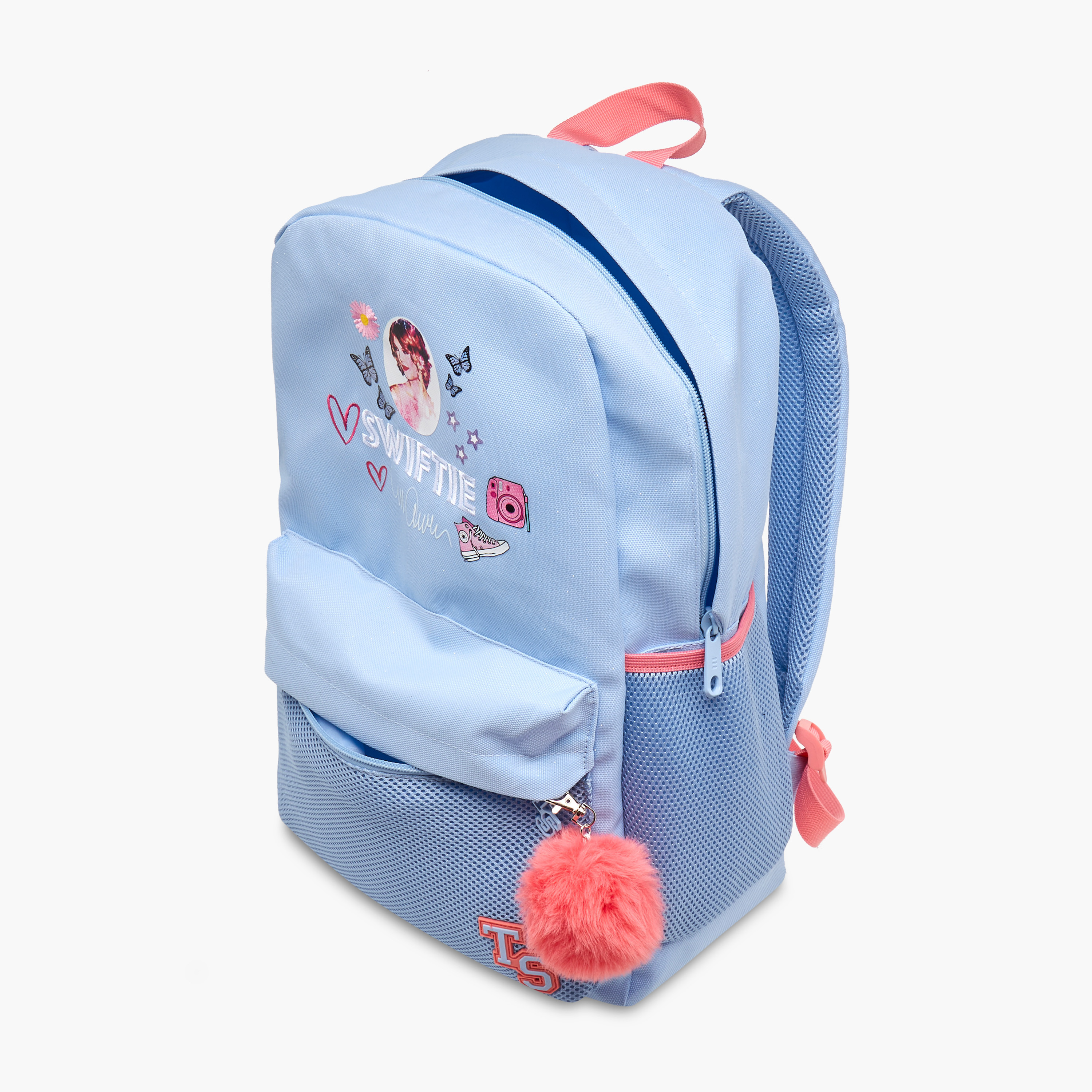 شنطة ظهر بأحزمة قابلة للتعديل وسحاب إغلاق وطبعات من سيليبرتي أيكونز - 30x14x45 سم-school-bagsandbackpacks-backpacks-image-10