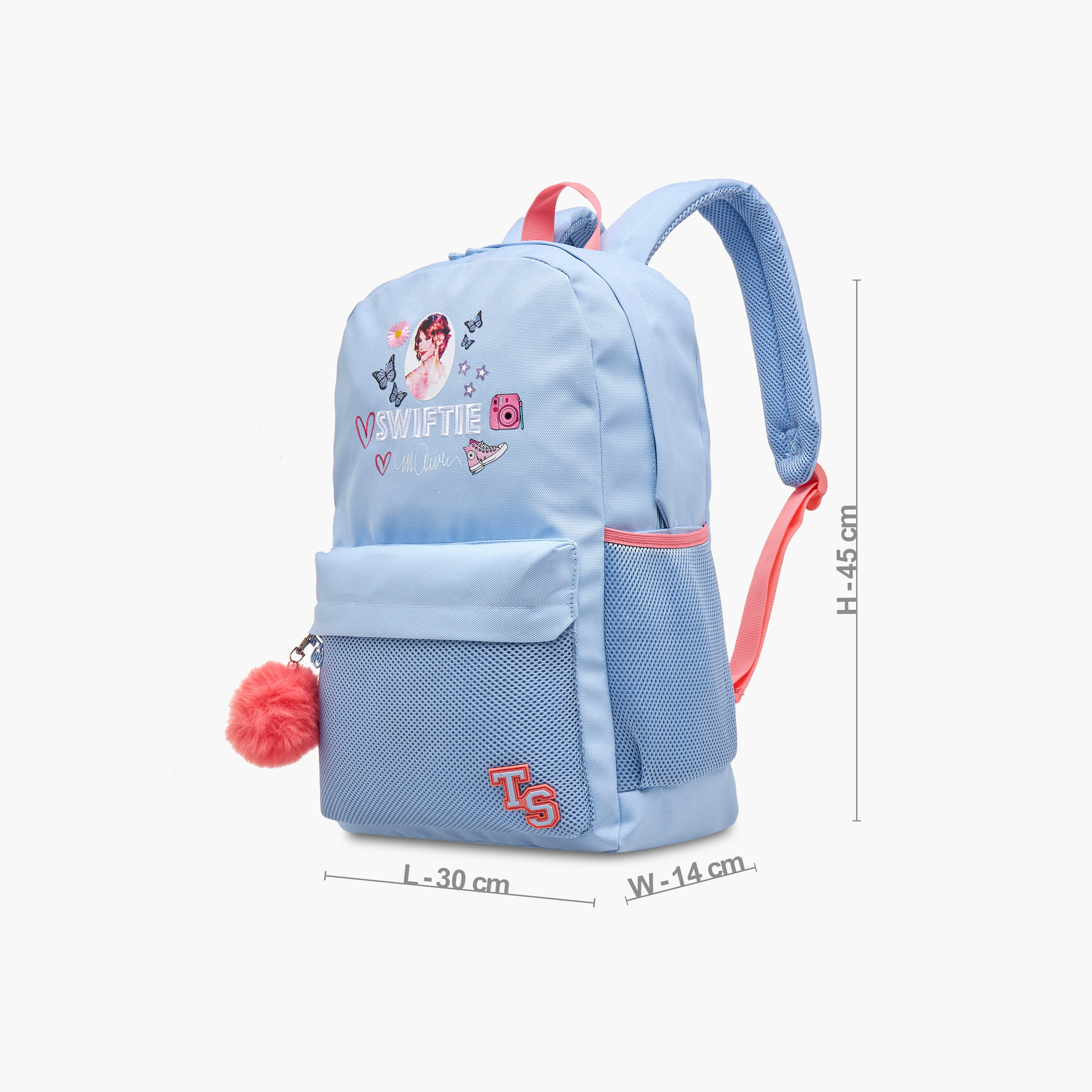 شنطة ظهر بأحزمة قابلة للتعديل وسحاب إغلاق وطبعات من سيليبرتي أيكونز - 30x14x45 سم-school-bagsandbackpacks-backpacks-image-2
